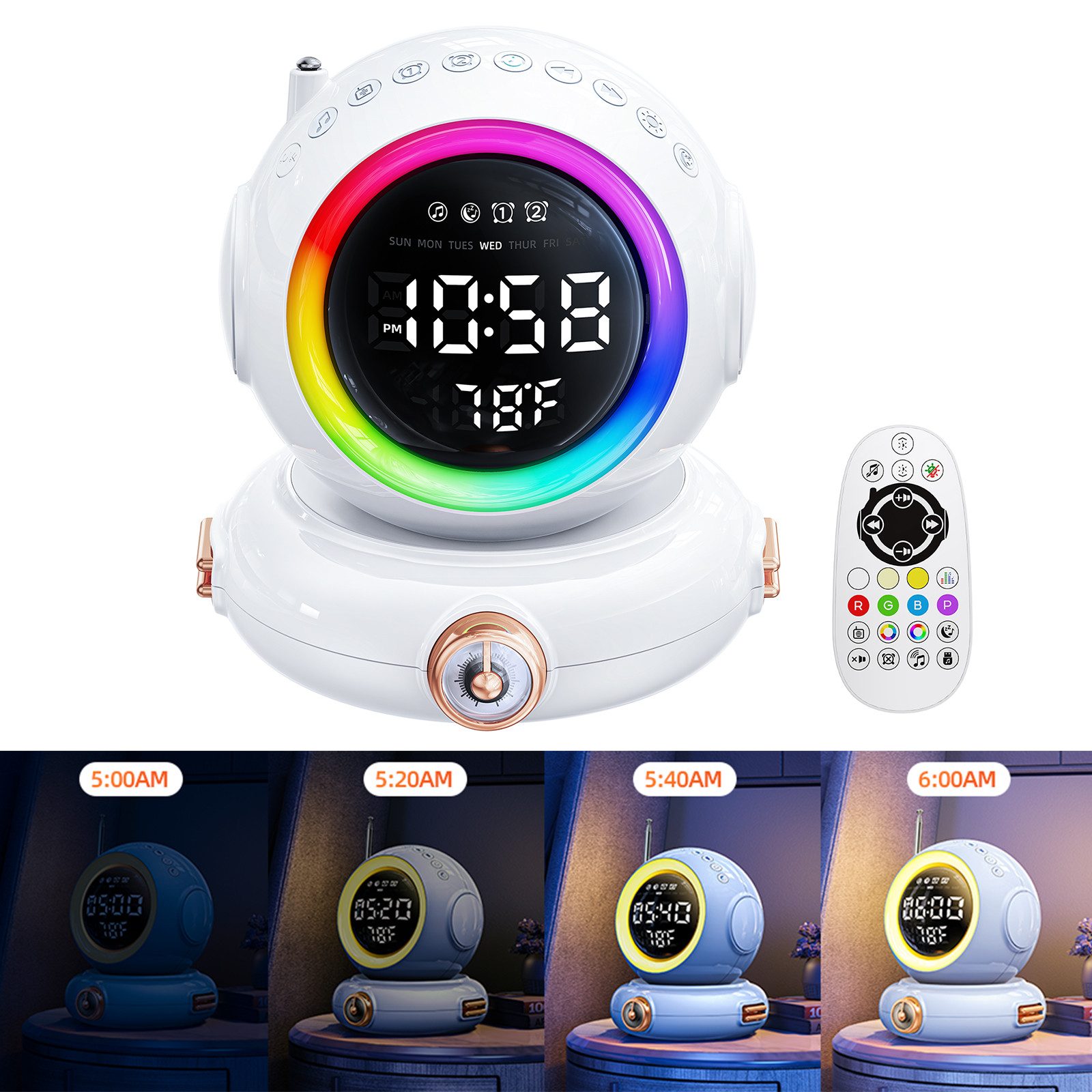 Qualra Wecker Lichtwecker Tageslichtwecker Sonnenaufgang Sonnenuntergang Si günstig online kaufen