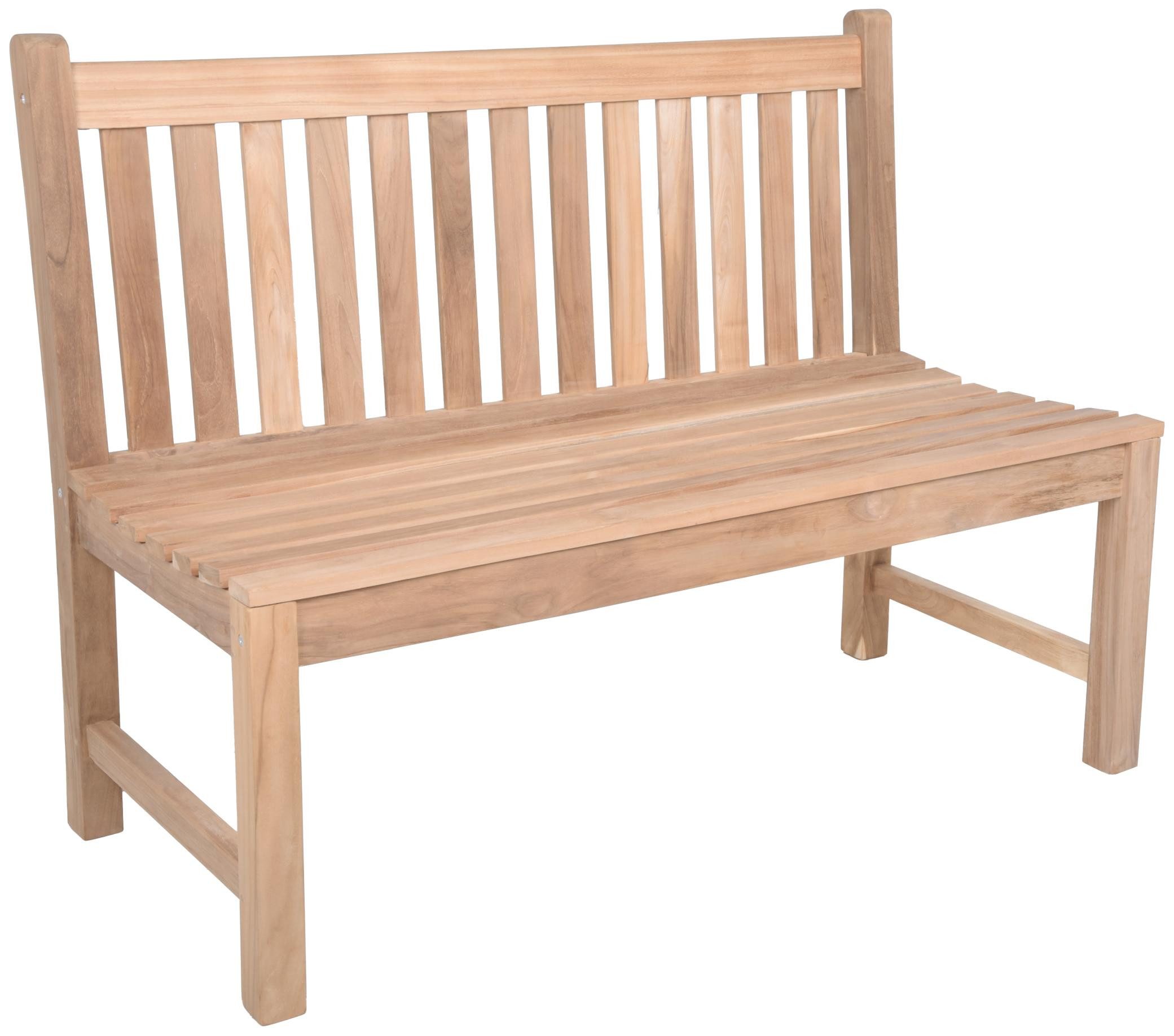 Garden Pleasure Gartenbank Teak Gartenbank SOLO 120 cm ohne Armlehne