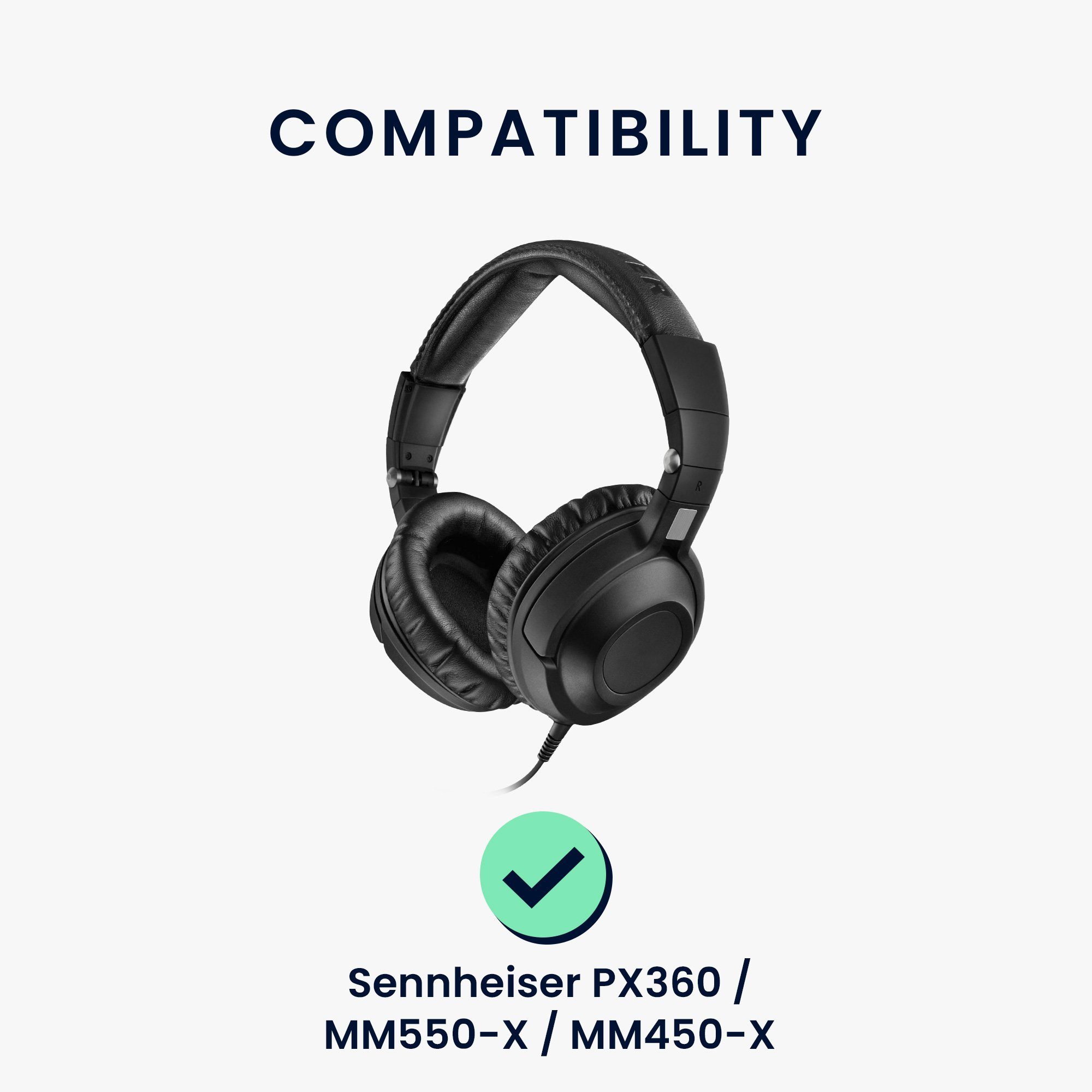 / / MM550-X MM450-X für Headphones) PX360 Over Ohr kwmobile Ear für Kunstleder (Ohrpolster Sennheiser - Kopfhörer Ohrpolster Polster Polster 2x