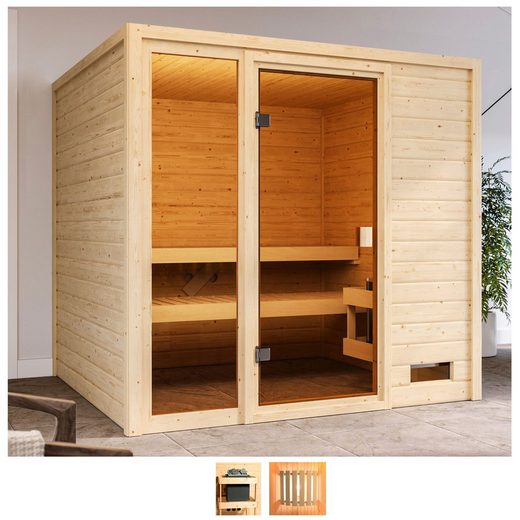 Karibu Sauna »Jackie«, BxTxH: 196 x 196 x 187 cm, 38 mm, ohne Ofen