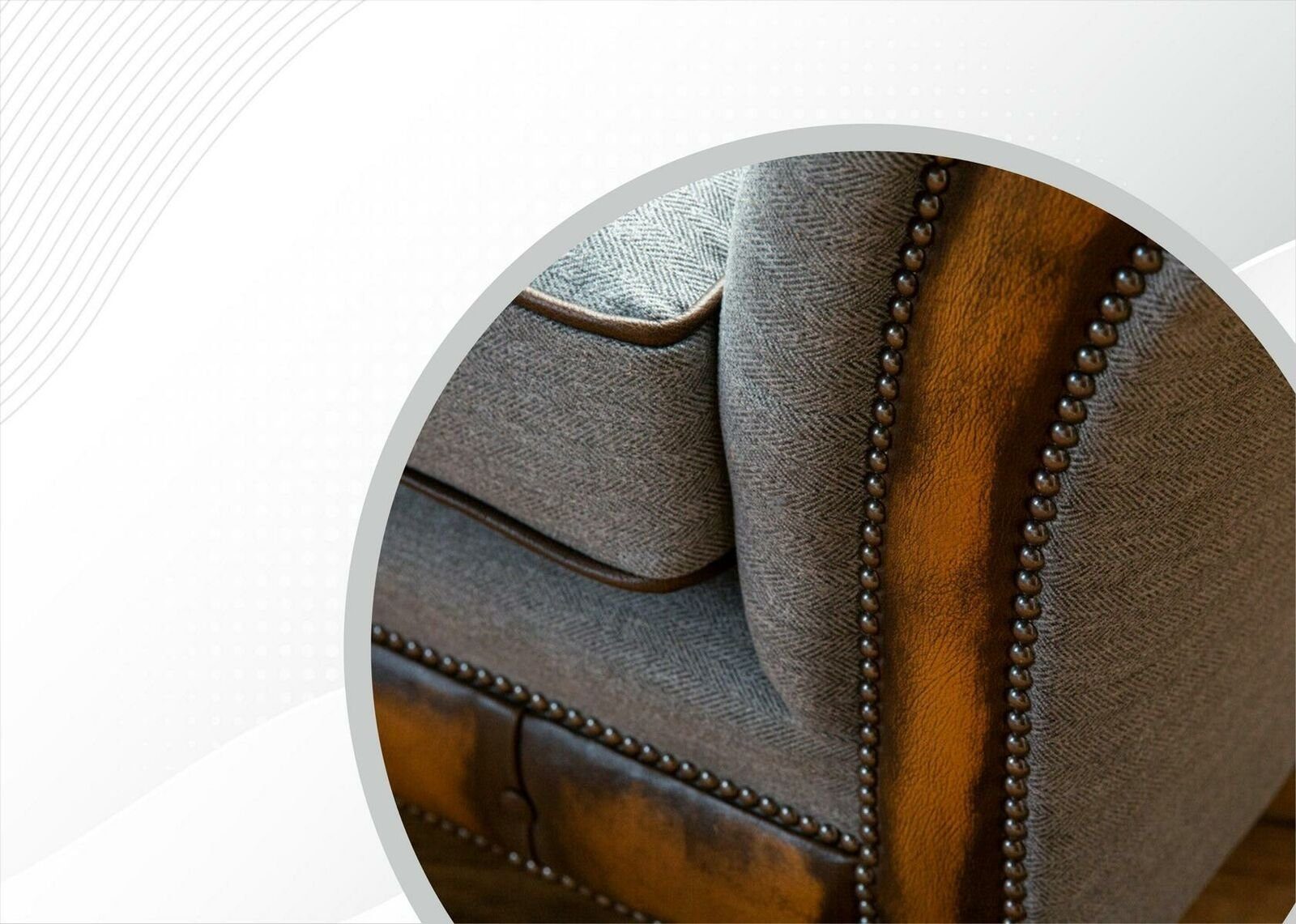 JVmoebel Chesterfield-Sofa, Couchen Design Grau Modern Grau Luxus Sofa Wohnzimmer Kreative Neu Chesterfield