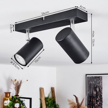 hofstein Deckenleuchte »Gambellara« moderne Deckenlampe aus Metall in Schwarz/Chromfarben, ohne Leuchtmittel, Spot mit verstellbaren Strahlern, 2xGU10