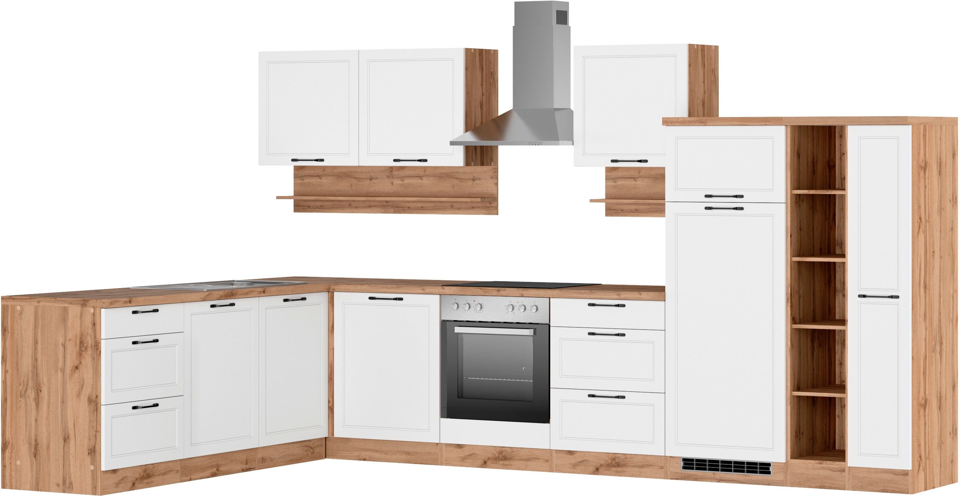 KOCHSTATION Winkelküche KS-Lana, Stellbreite 240/360 cm, wahlweise mit oder ohne E-Geräte