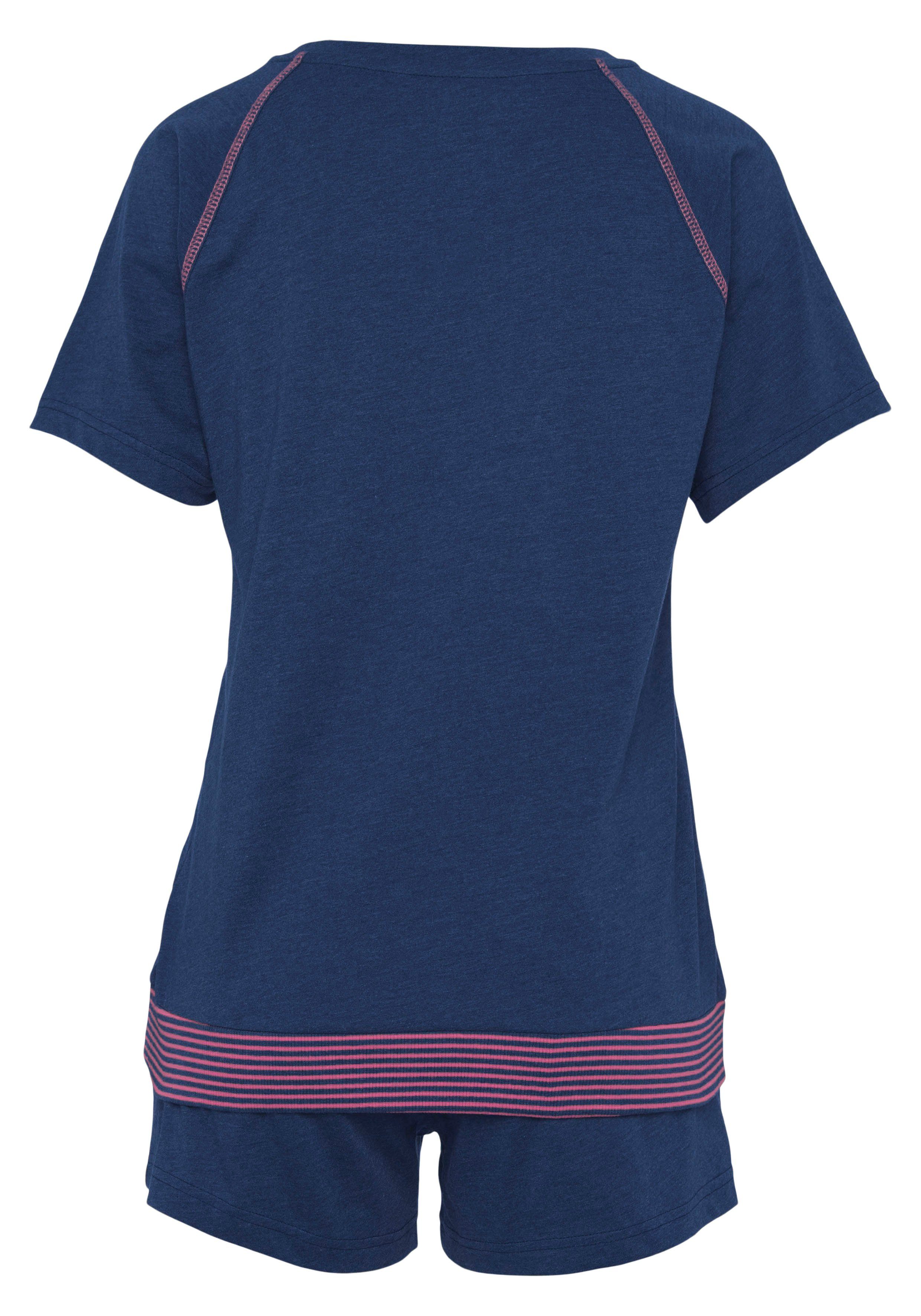 Vivance Dreams Shorty (Set, 2 tlg) mit dekorativen Flatlock-Nähten in Neonfarben