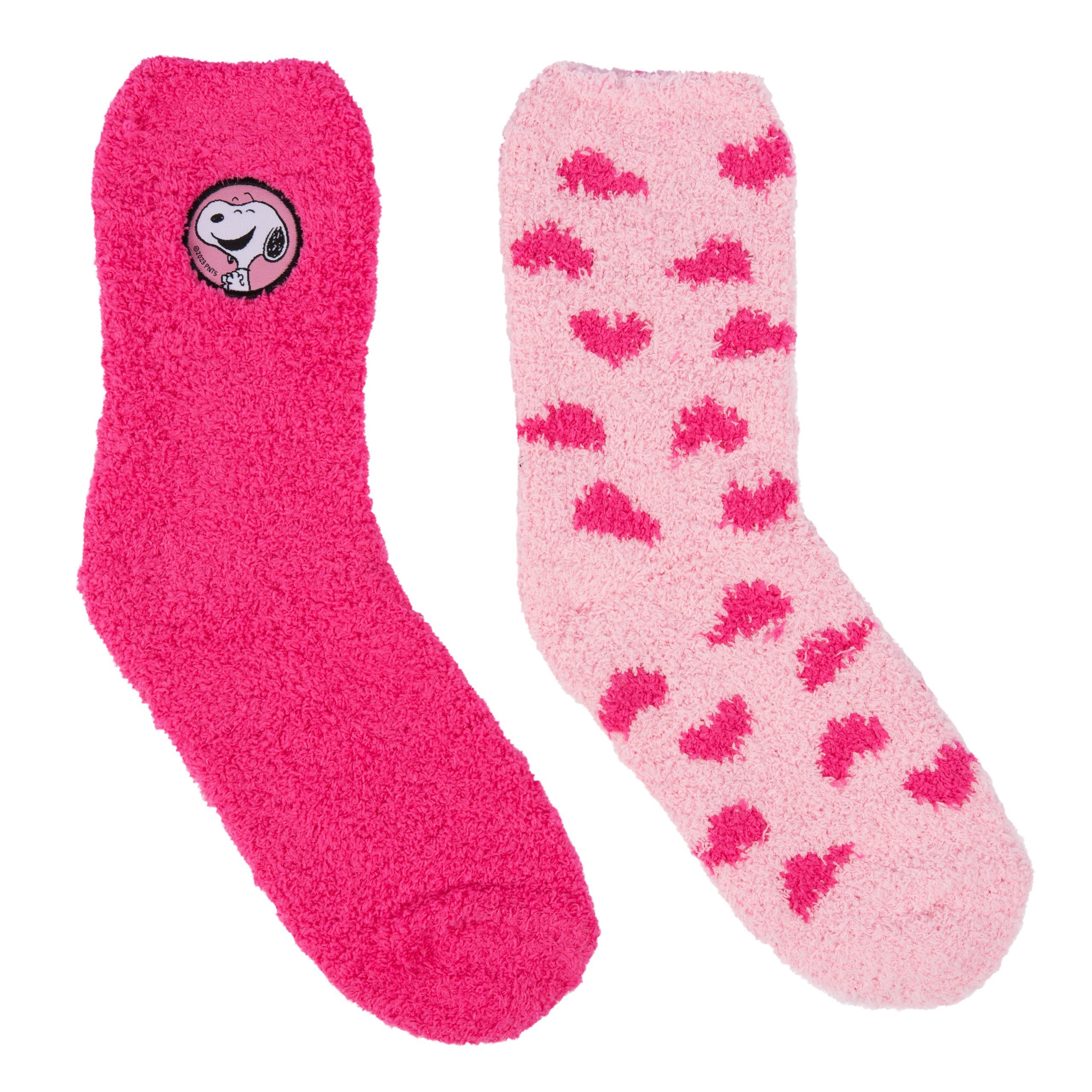 United Labels® Socken The Peanuts Snoopy Kuschelsocken für Damen Rosa/Pink (2er Pack)