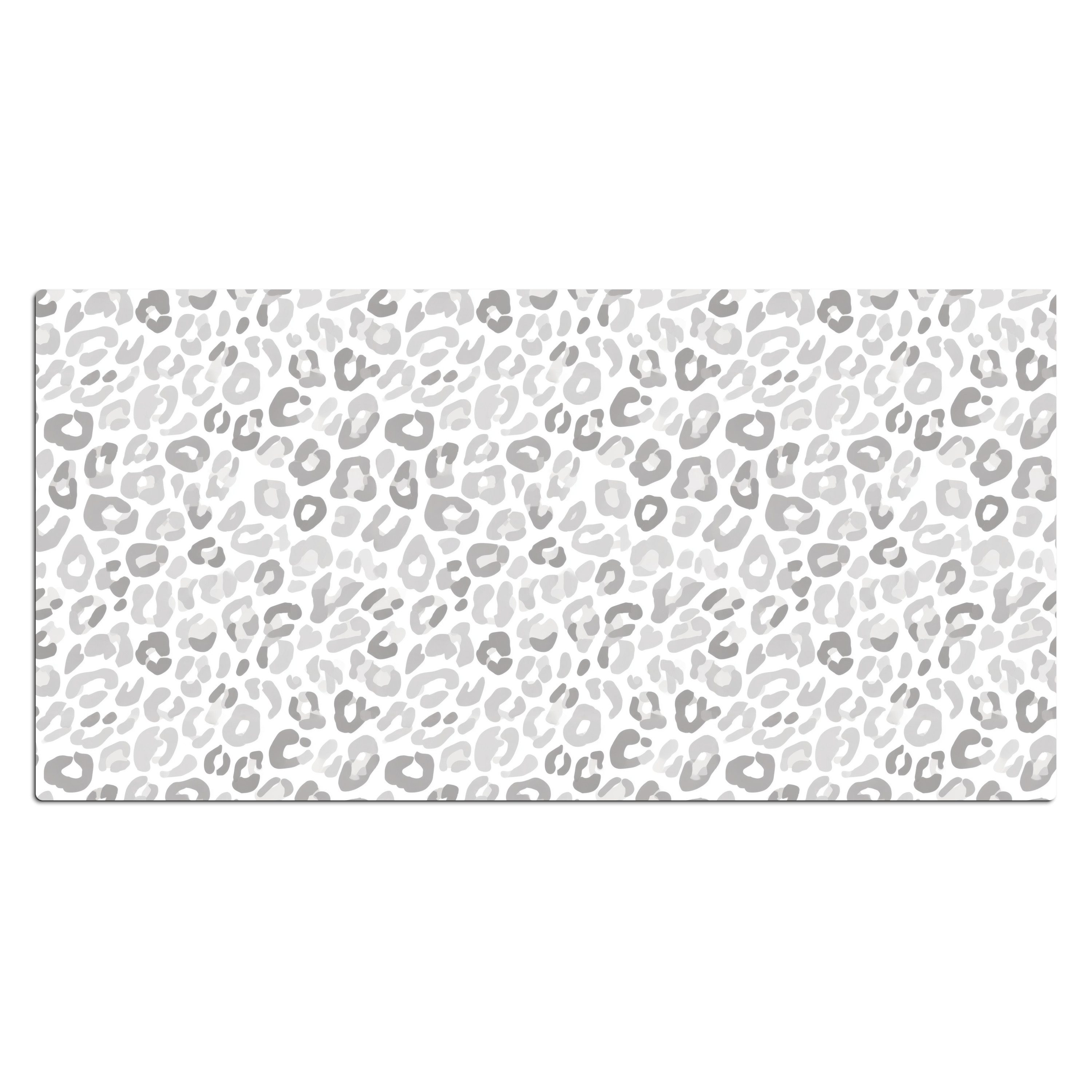 MuchoWow Gaming Mauspad Leopard - Motiv - Grau (1-St), Gaming Mauspad XXL, Schreibtischunterlage, Desk Mat Groß, 80x40 cm