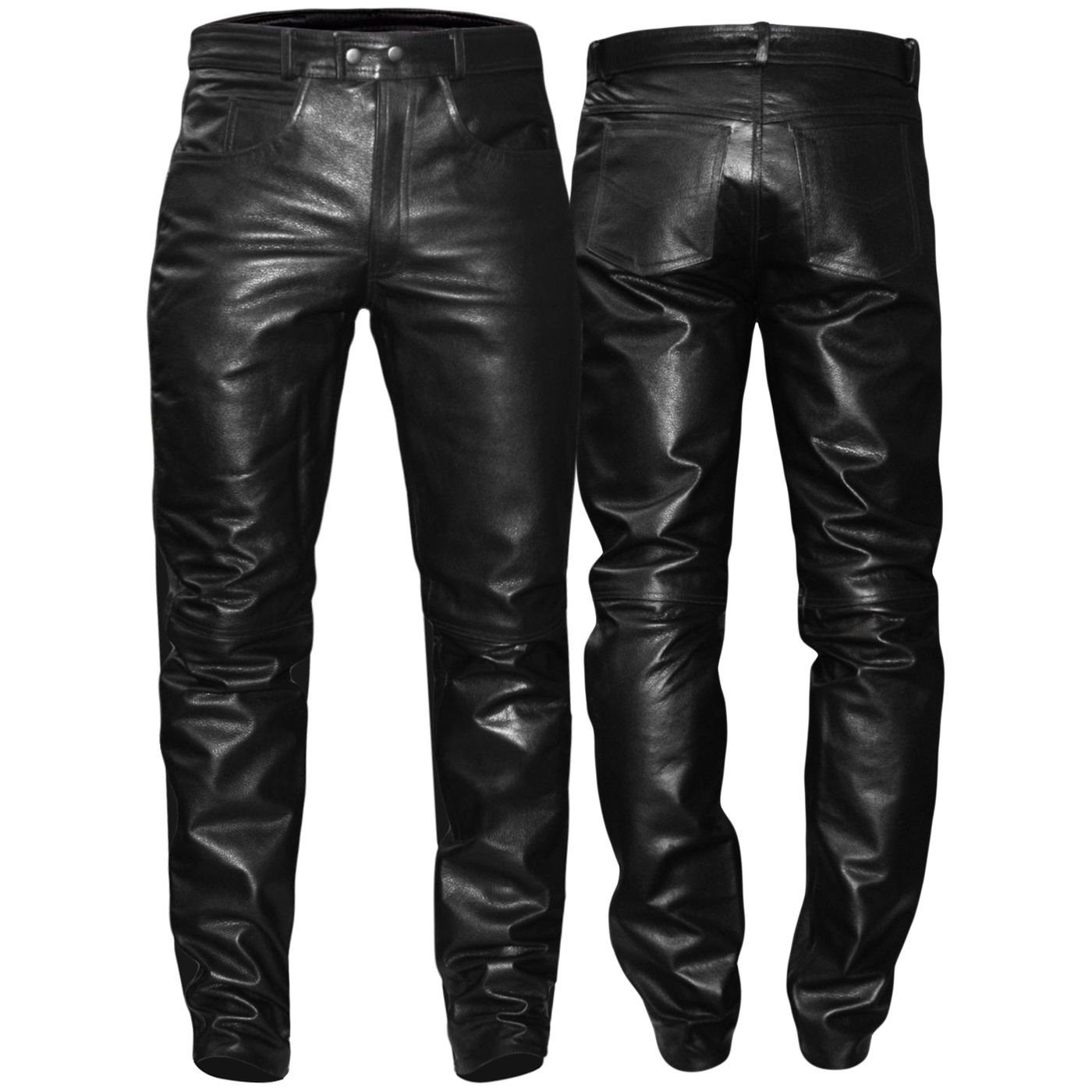 German Wear Motorradhose GW870 Black Lederhose Lederjeans Schwarz Büffelleder