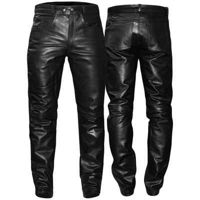 German Wear Motorradhose GW870 Black Lederjeans Lederhose Büffelleder Schwarz