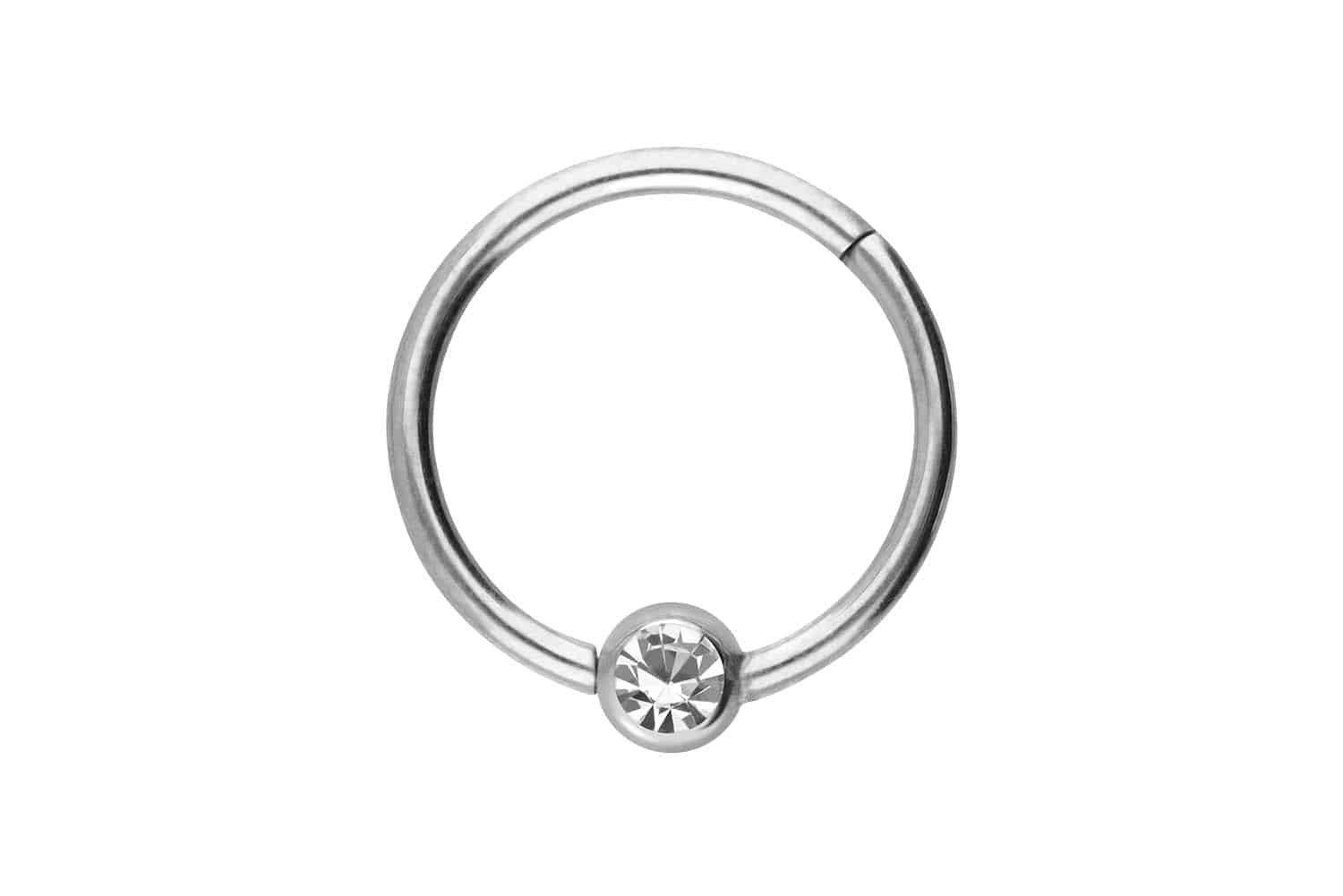 PIERCINGLINE Nasenpiercing Chirurgenstahl Segmentring Clicker KRISTALL Ohrpiercing Septum Nase (Clicker, 1-tlg), Ohrpiercing für Conch, Helix, Tragus, Daith, Lobe