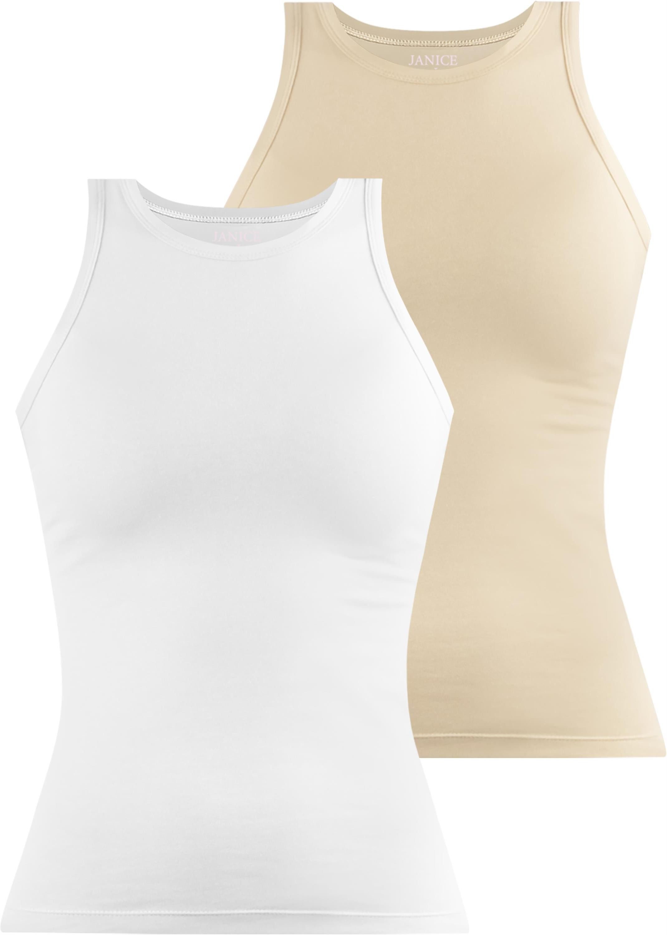 Janice Tanktop 2 x Damen Top hochgeschlossen Nauta Trägertop aus Baumwolle