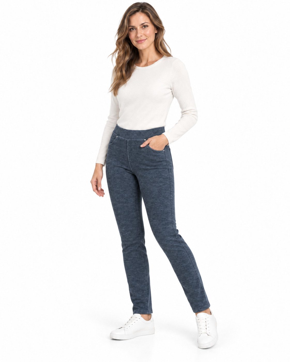Kendindza Collection Thermohose Damen Winter gefüttert warm Thermoleggings Winterhose Stretch gefütterte Thermo Hose, Thermo Leggings Winter mit Gummibund