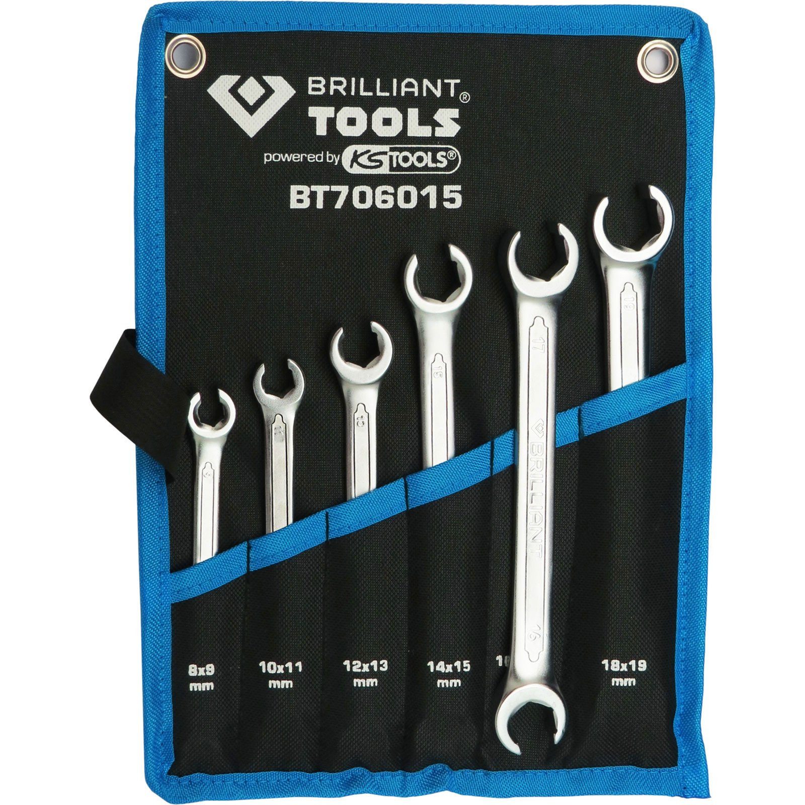 Brilliant Tools Montagewerkzeug BRILLIANT TOOLS Leitungsschlüssel-Satz 6tlg. 8 - 19 mm - BT706015