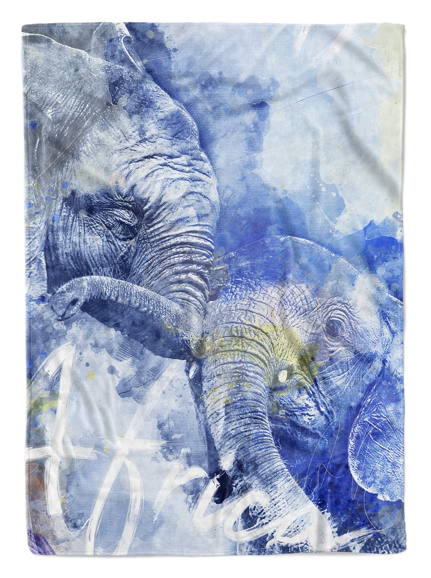 Sinus Art Handtücher Handtuch Strandhandtuch Saunatuch Kuscheldecke SplashArt Tier Serie Kunstvoll Elephant Mo, Baumwolle-Polyester-Mix (1-St), Handtuch