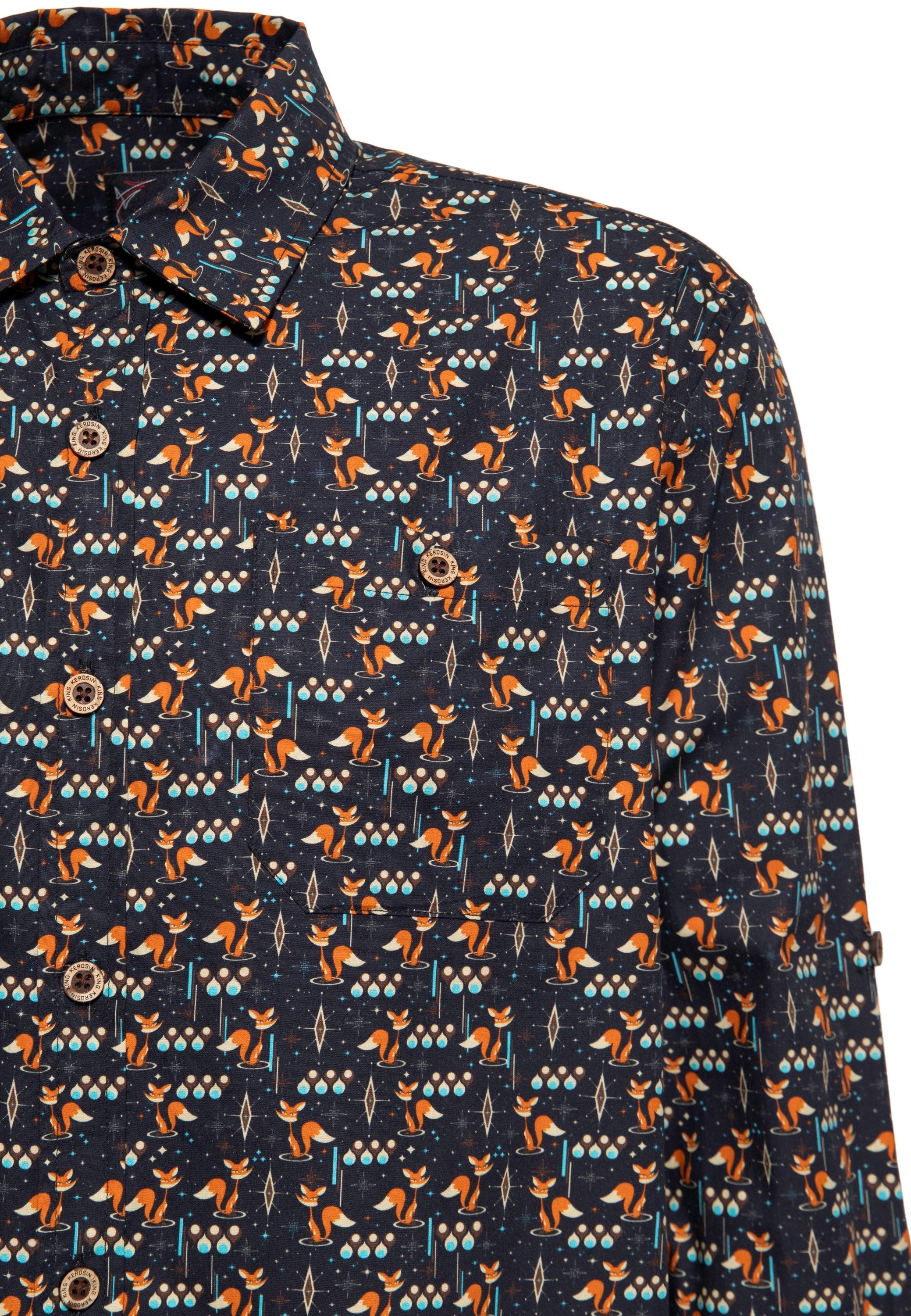 KingKerosin Kurzarmhemd Foxy mit Allover-Print