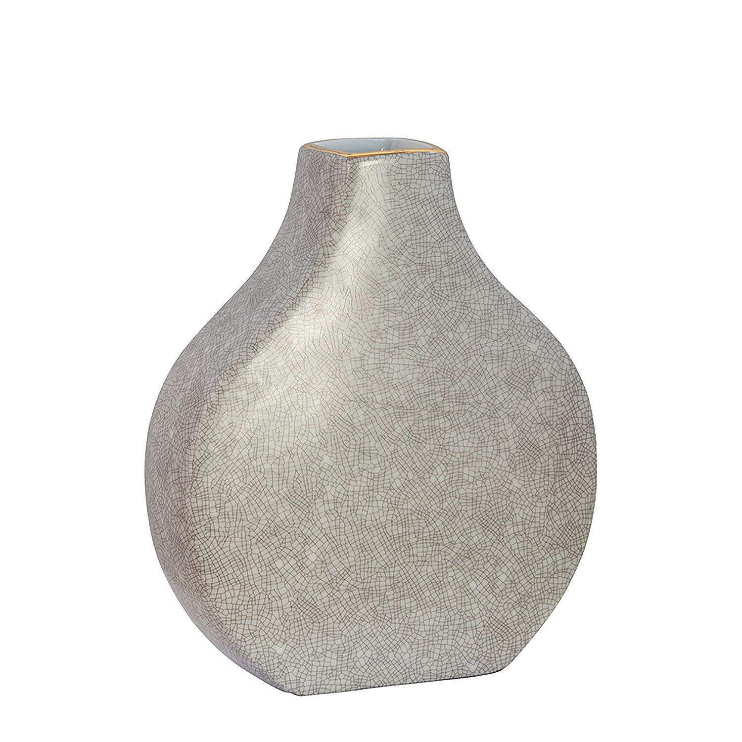 Fink Dekovase MINTA Vase - H.23cm - Porzellan - hellgrau - Wohnaccessoires (1 St., Amphore - Grfäß), Elegante Dekovase - Blumenvase & Ziervase für stilvolle Akzente