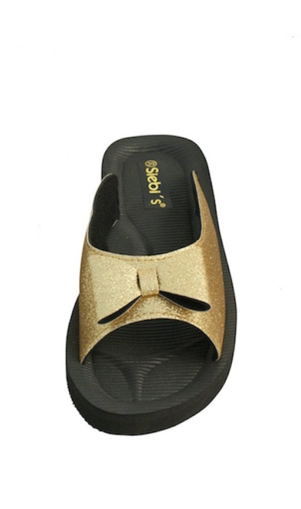Siebi`s Siebi's BEACH GLITTER Luxus Badeschuhe Pantoletten Damen Schlappen