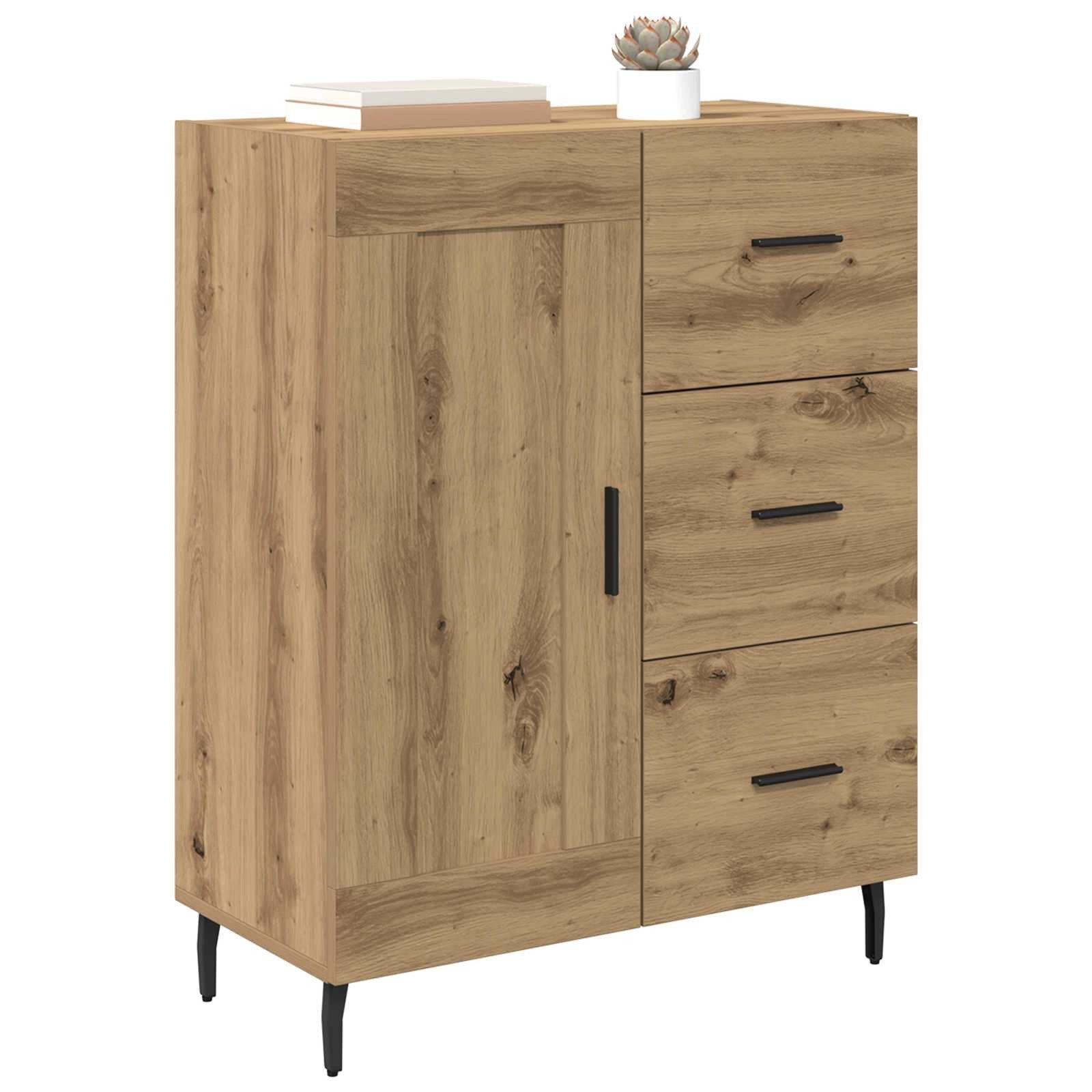 vidaXL Sideboard Sideboard Artisan-Eiche 69,5 x 34 x 90 cm Verbundholz und Eisen (1 St)
