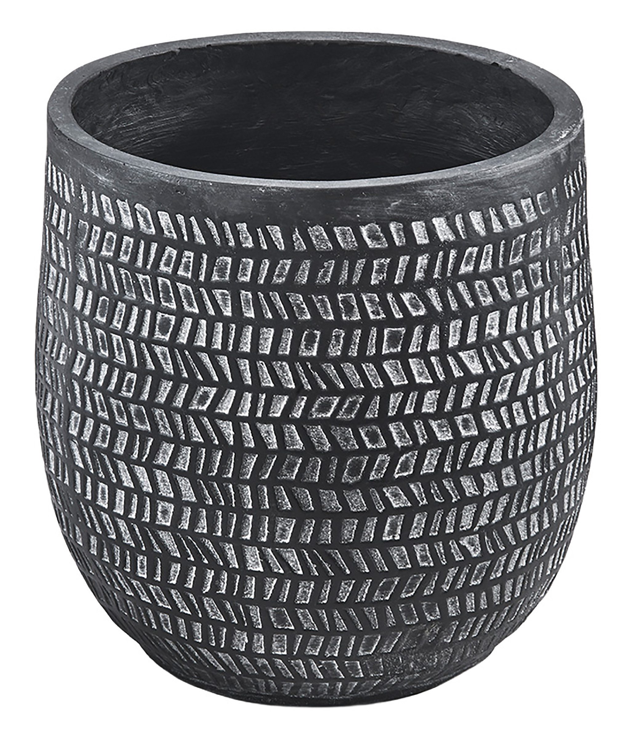Kobolo Blumentopf Pflanztopf Übertopf Pflanzgefäß klein Fiberglas mit Entwässerungsloch (Einzelstück, 1 St., 1 Stück), Dm. 35 cm