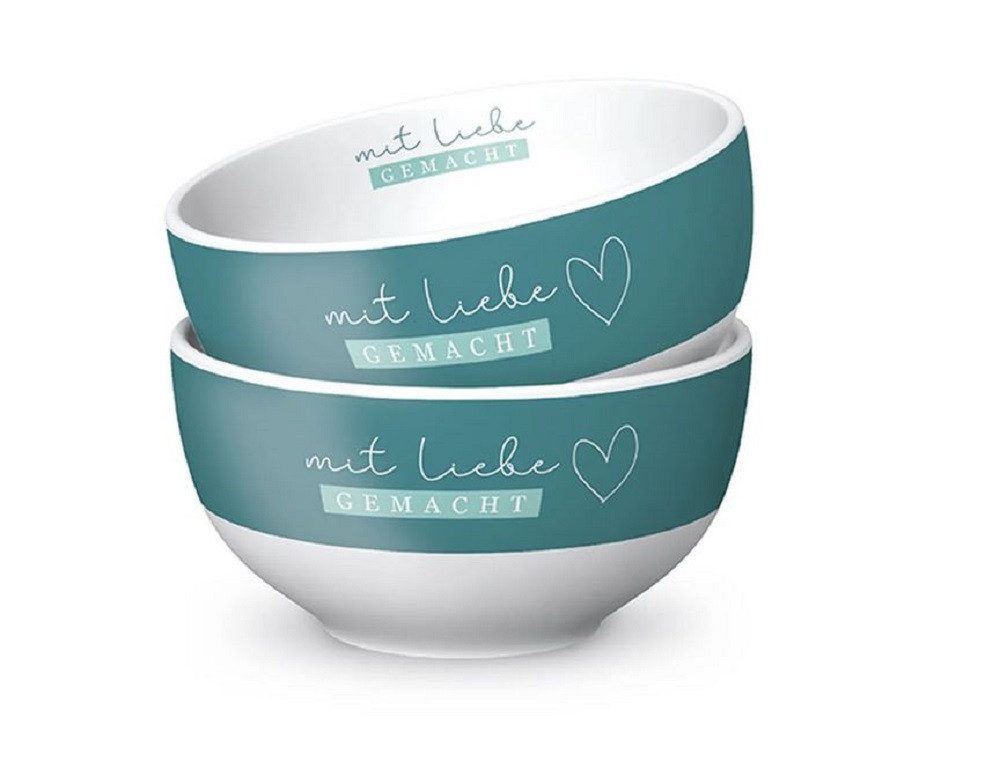 La Vida Geschenk für Dich Müslischüssel Schüssel, Müslischale, Bowl Dessert, Schale, Salat-Schüssel, Porzellan lavida Schalchen ca 400 ml, Geschenk für dich Anlässe : Kindergeburtstag, Kindertag, Weihnachten, Ostern, Muttertag - lavida 9553511 Schälchen - Spruch mit Liebe gemacht, (1-tlg), Porzellan, Schale, Schüssel - ideal als Geschenk