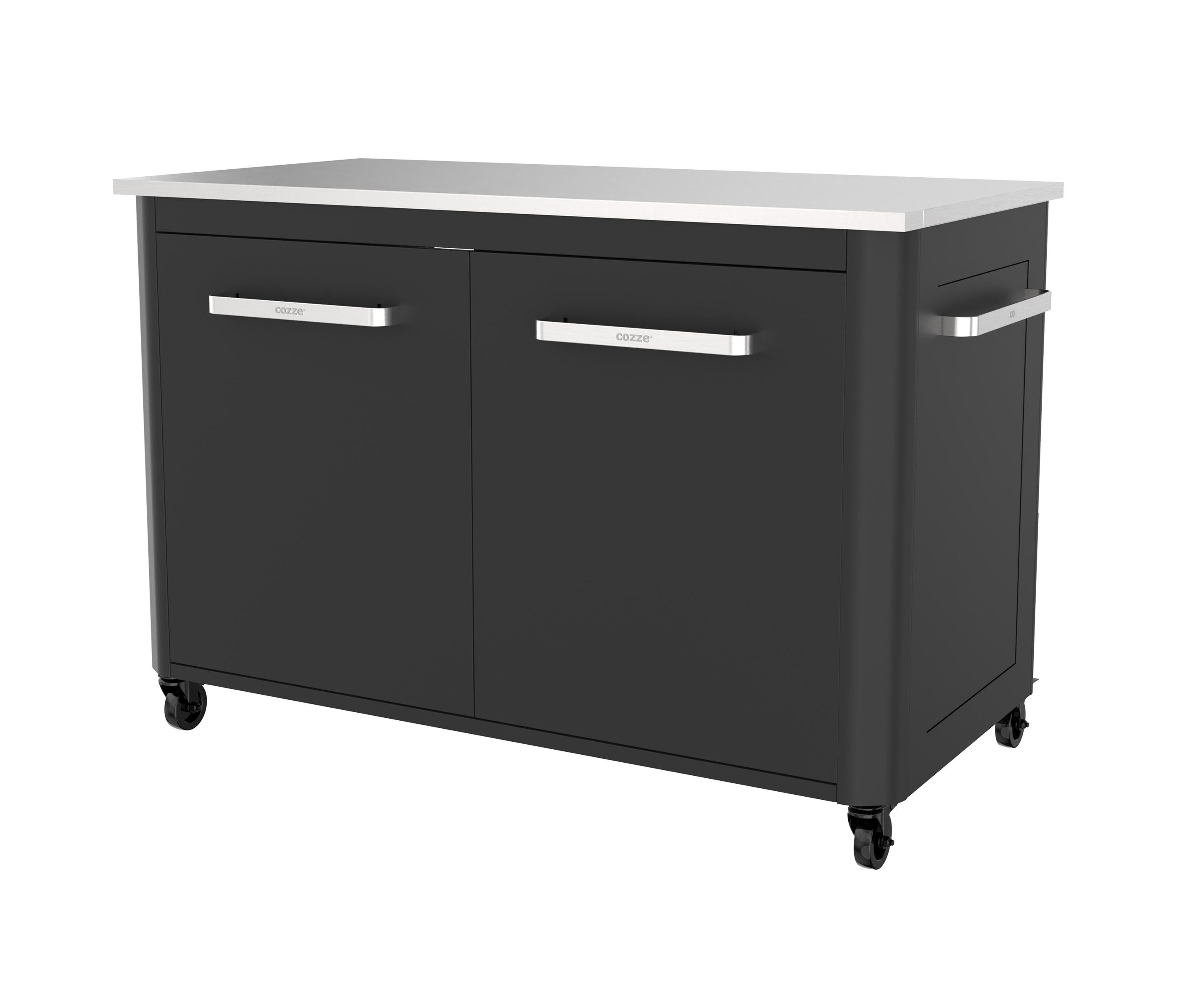 COZZE Outdoor-Küche Outdoor-Arbeitstisch, Schrank mit 4 Rollen, 90.5 x 127.4 x 67 cm, praktische Ergänzung für die moderne Außenküche dank Stauraum