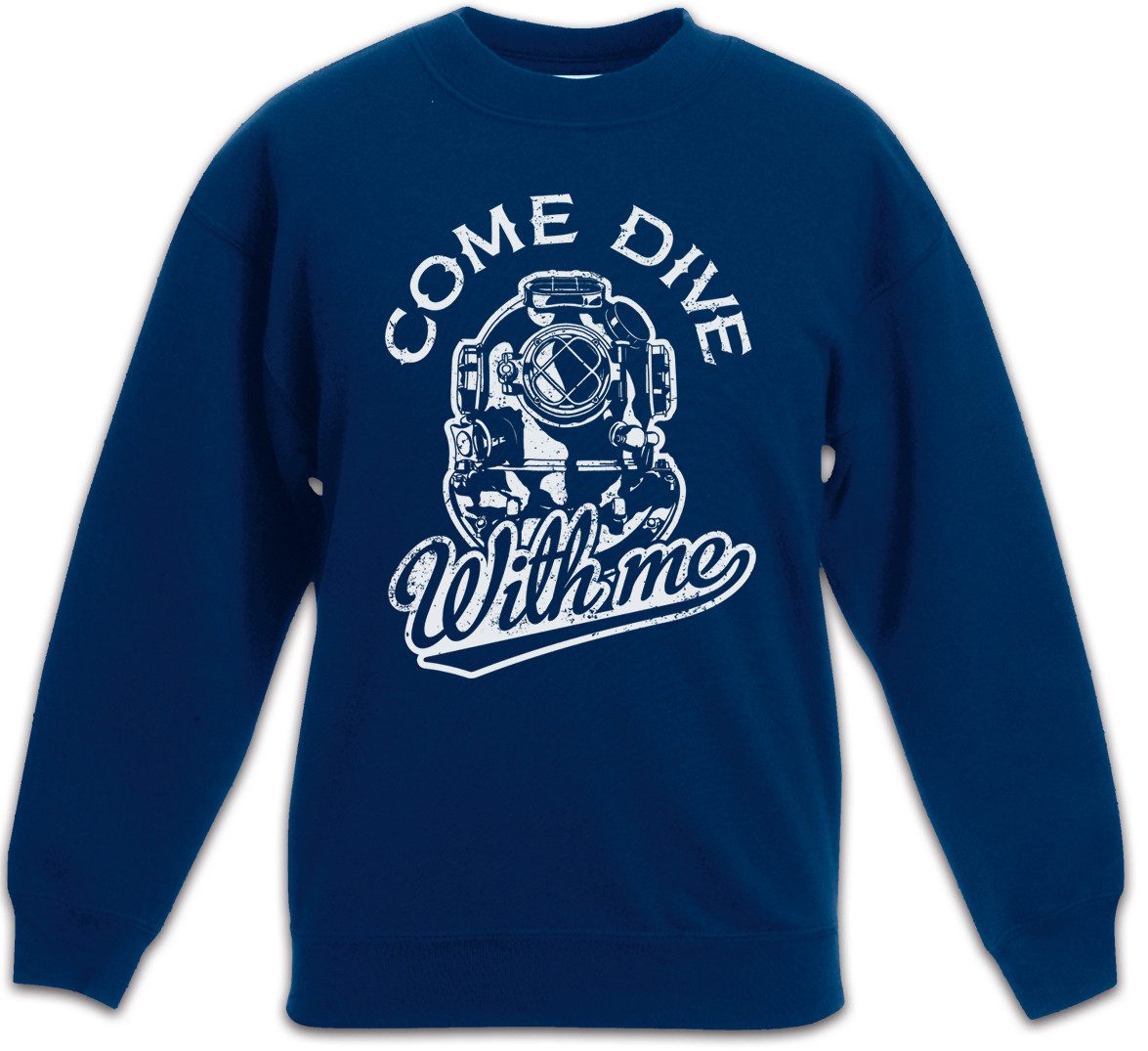 Urban Backwoods Sweatshirt Come Dive With Me Kinderpullover Taucher Tauchen Vintage Diver Diving (1-tlg) Tiefsee Meer Taucherglocke Helm
