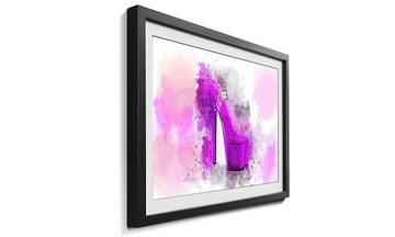 WandbilderXXL Bild mit Rahmen Happy Purple, Highheels, Wandbild, in 4 Größen erhältlich