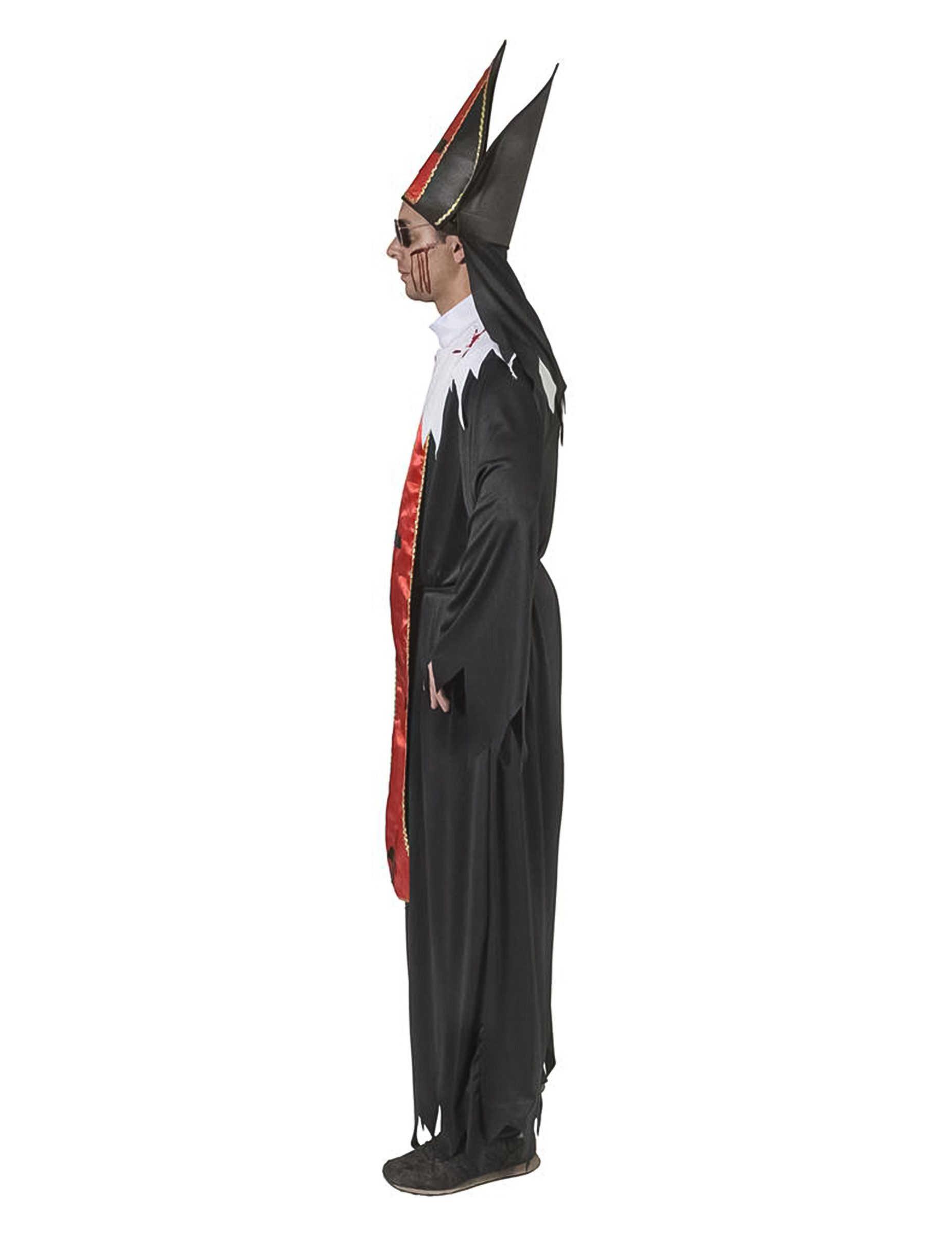 Espa Kostüm Unheiliger Blutpapst Herrenkostüm für Halloween schwarz-rot-weiß