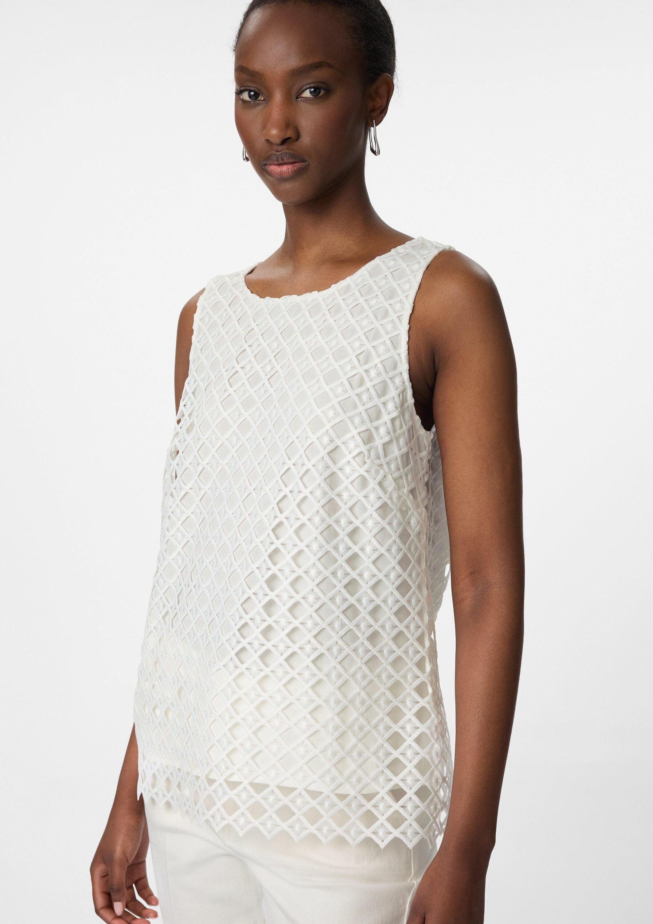 comma Blusentop Bluse Elegantes Blusentop aus Spitze