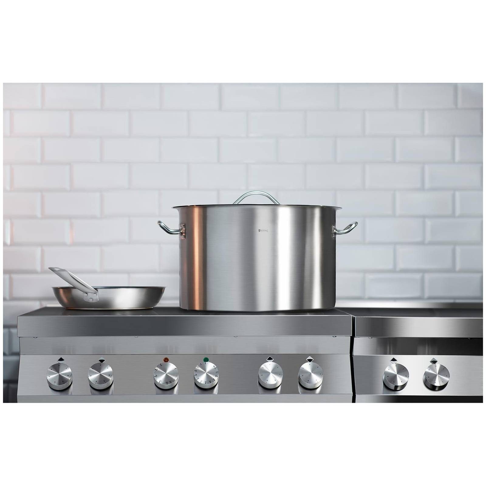Royal Catering Kochtopf 31 L Suppentopf Ø 40 x 28 cm Induktion Topf + Deckel Eintopf Edelstahl, Edelstahl, verschiedene Größen
