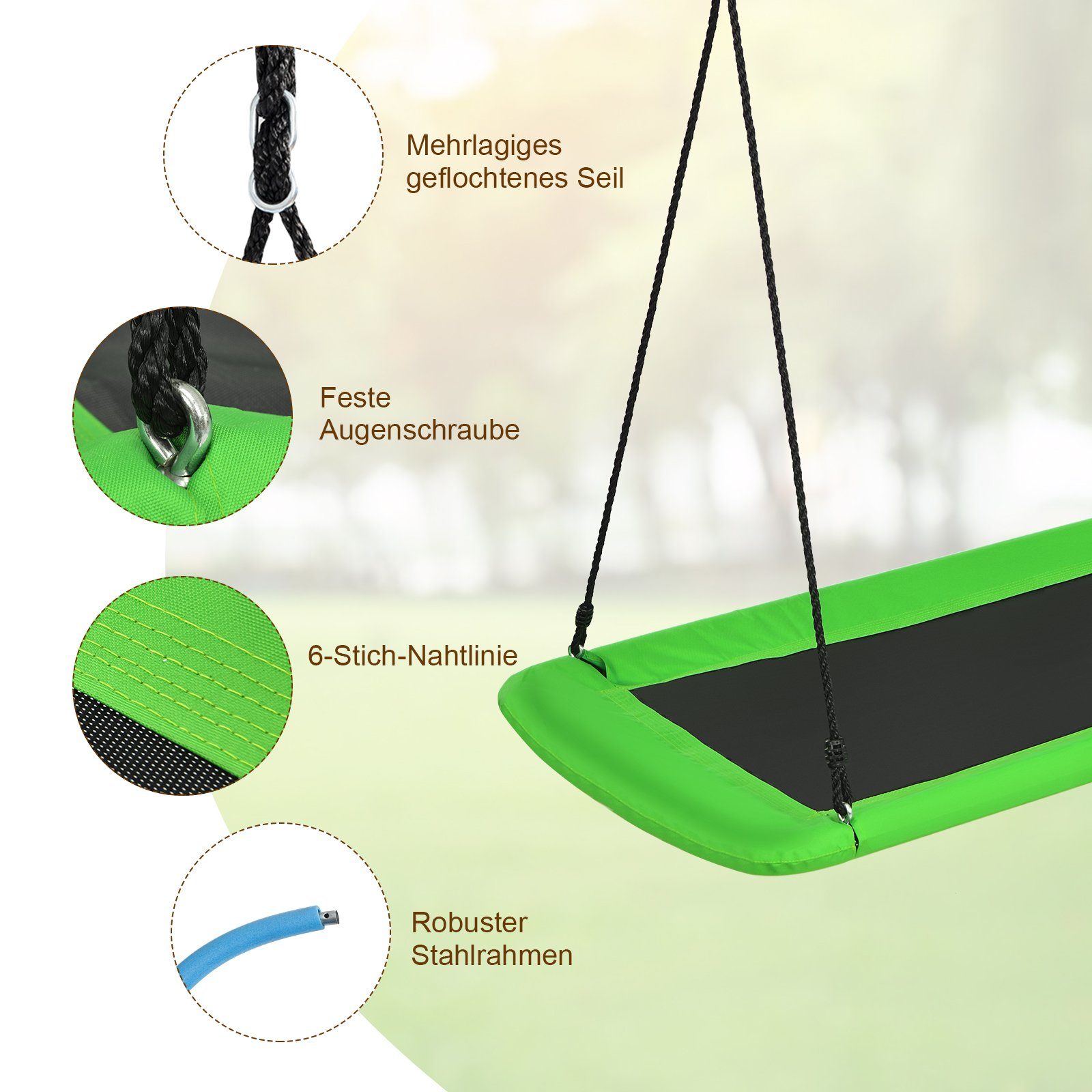 COSTWAY Nestschaukel, 100-180cm verstellbares Seil, 320kg, günstig online kaufen