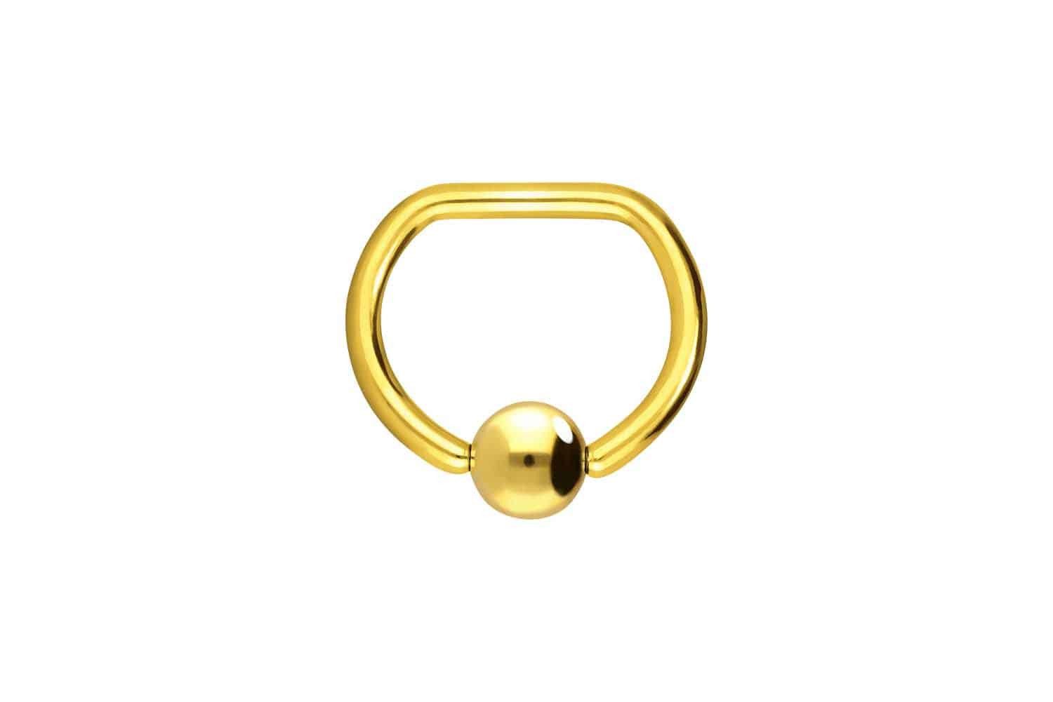 Nasenpiercing Chirurgenstahl Klemmkugelring D-FORM