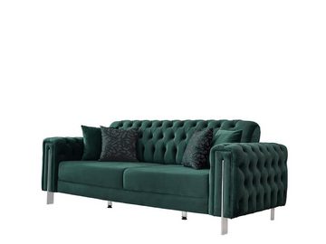 JVmoebel Chesterfield-Sofa, Grüne Chesterfield Couch Möbel Sofa Wohnzimmer Luxus Einrichtung 230cm