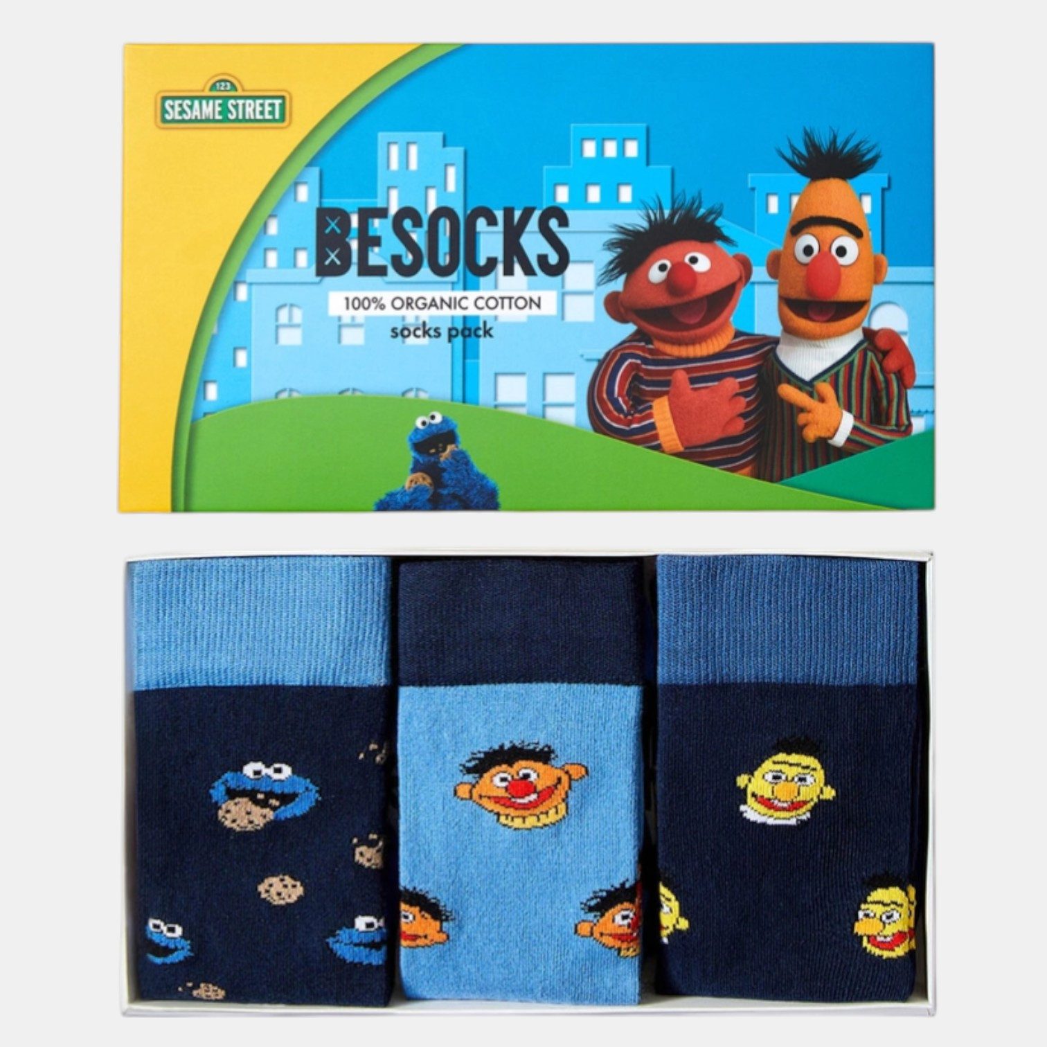 BeSocks Socken Bio-Baumwollsocken Geschenkset - Sesamstrasse