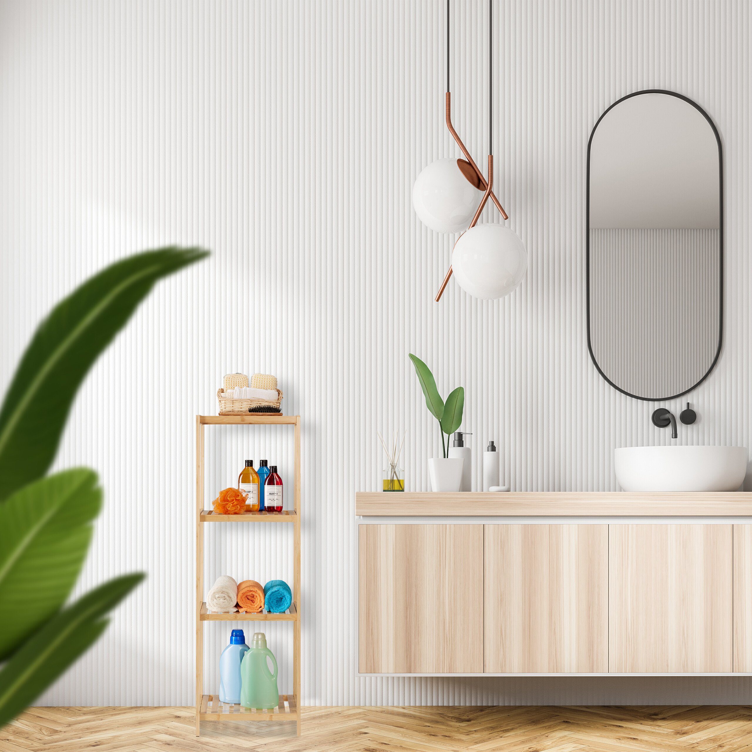 relaxdays Badregal Bambus 4 Ablage günstig online kaufen