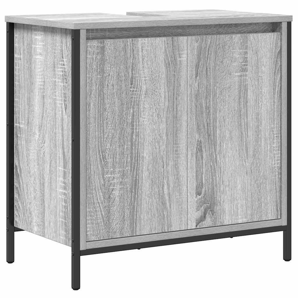 vidaXL Badezimmerspiegelschrank Waschbeckenunterschrank Grau Sonoma 60x34,5 günstig online kaufen