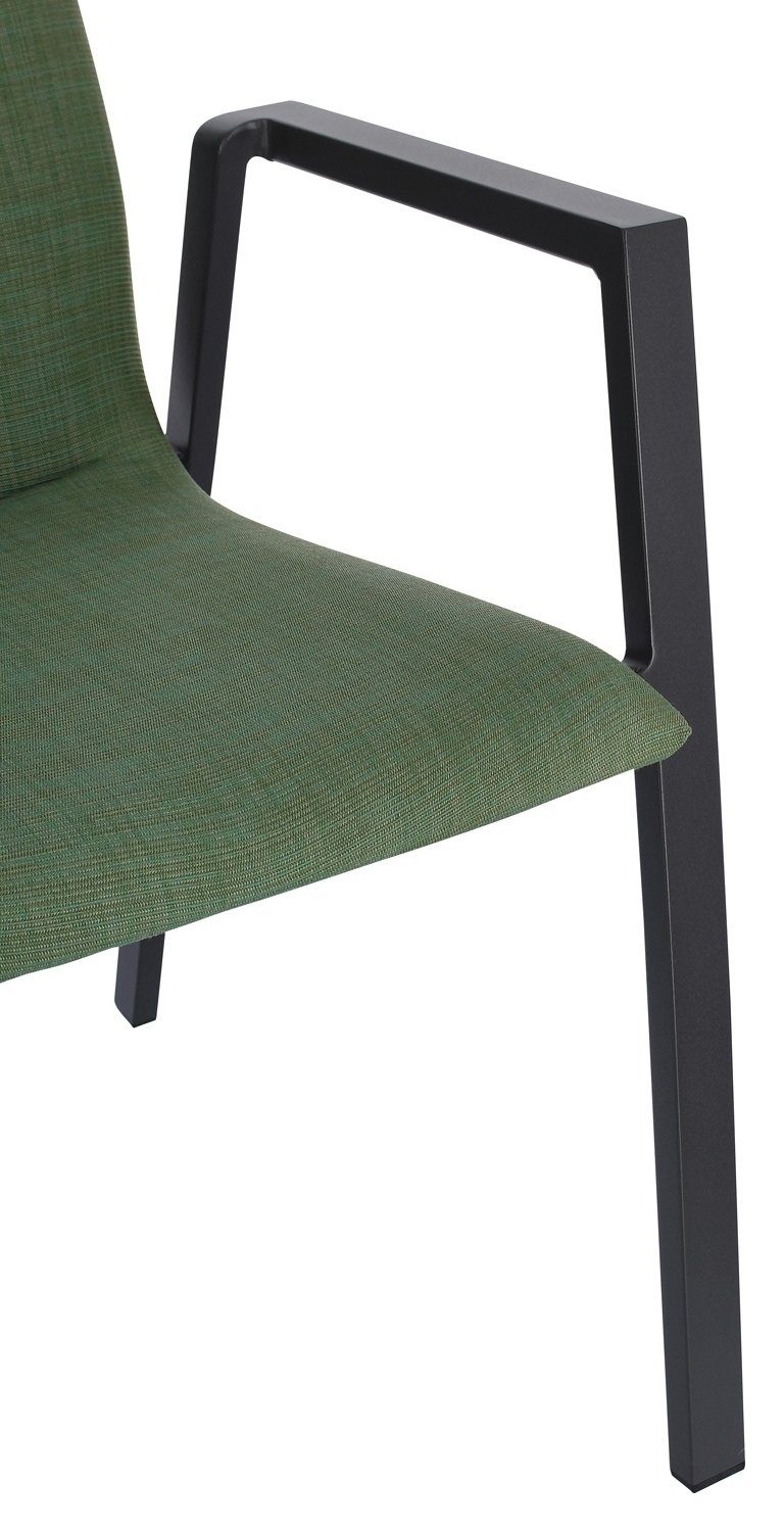 Bizzotto Gartenstuhl ODEON, Aluminium, Olivgrün, Anthrazit, stapelbar