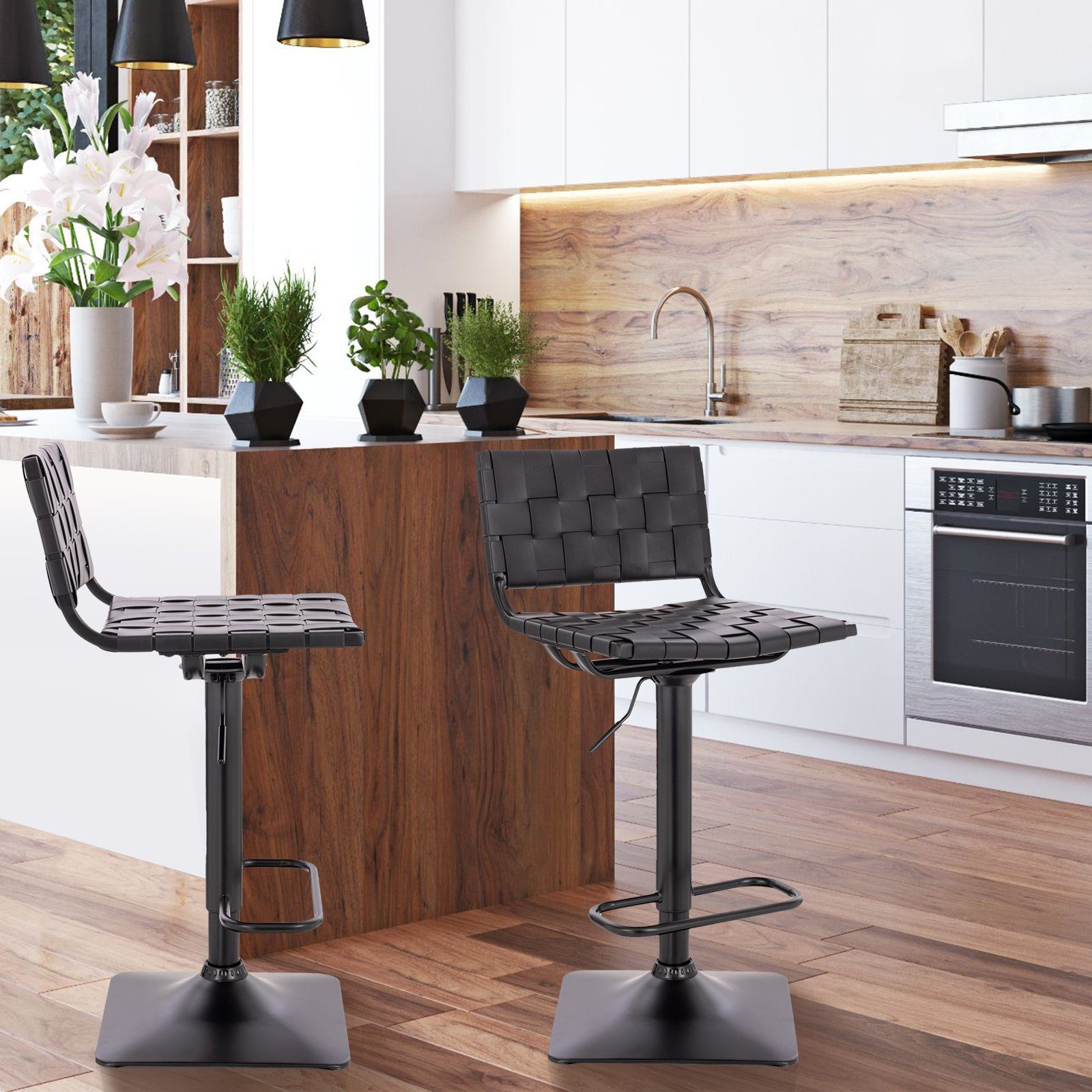 SVITA Barhocker COLIN, mit Lehne, höhenverstellbar, drehbar, Kunstleder, Sc günstig online kaufen