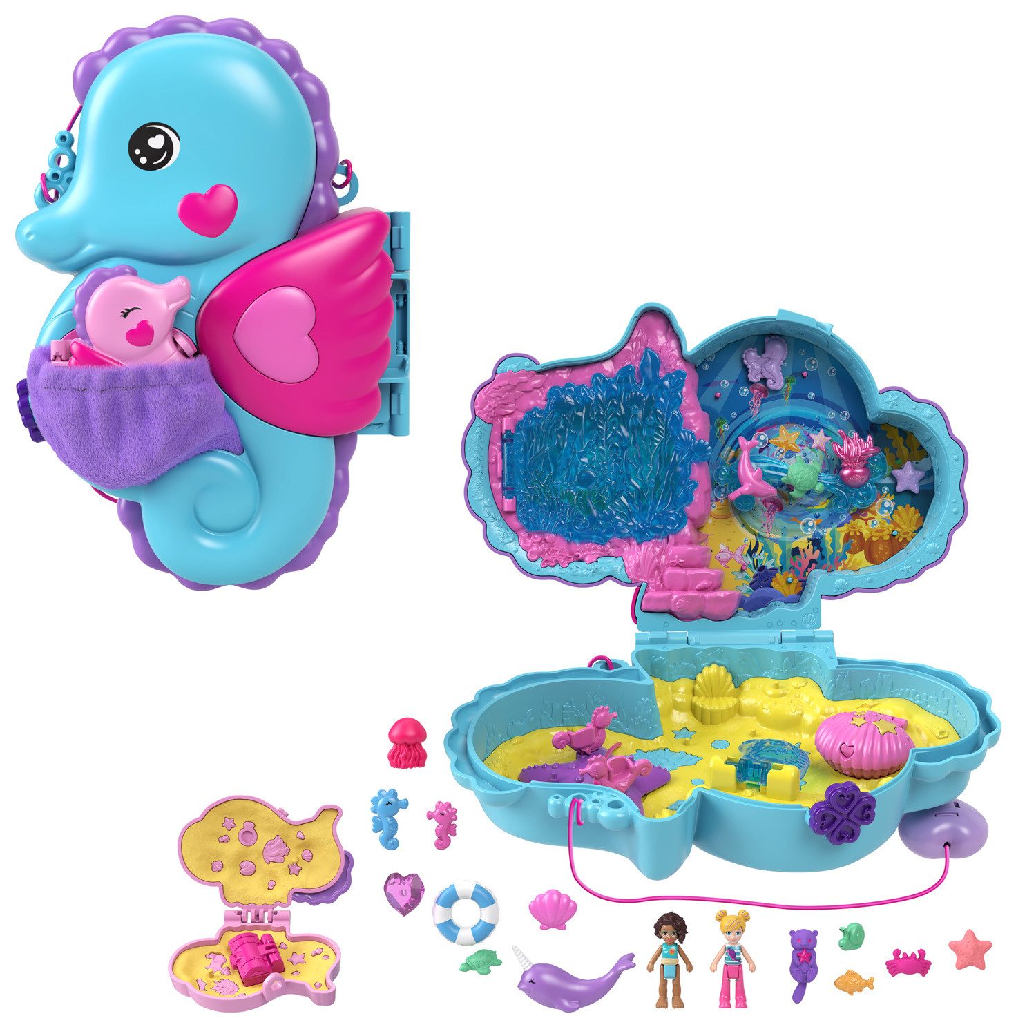 Mattel® Minipuppe Mattel HWP03 - Polly Pocket Daddy and Me Seepferdchenscha günstig online kaufen