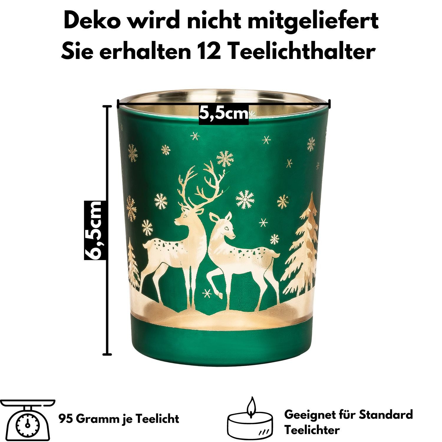 Kamelio Teelichthalter 12er Set Teelichtgläser bunt Windlicht Tischdeko Wei günstig online kaufen