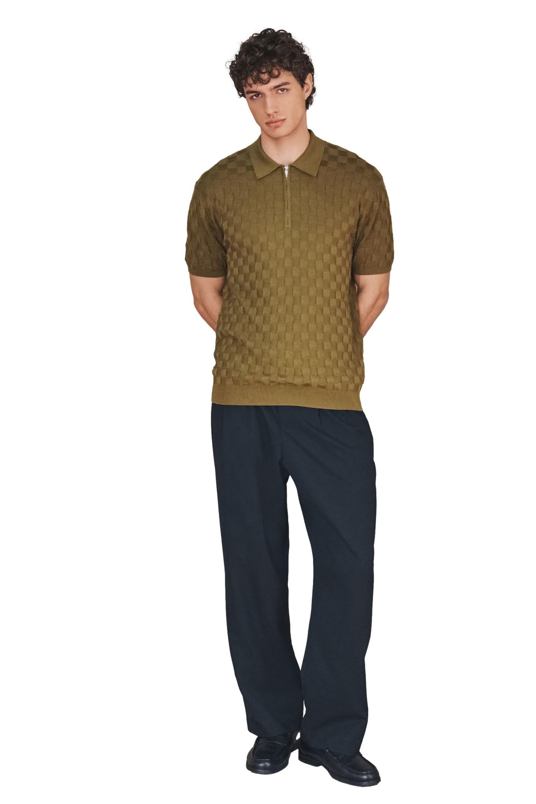 Next Poloshirt Premium Regular Fit Kurzarm-Polohemd aus Strick (1-tlg)