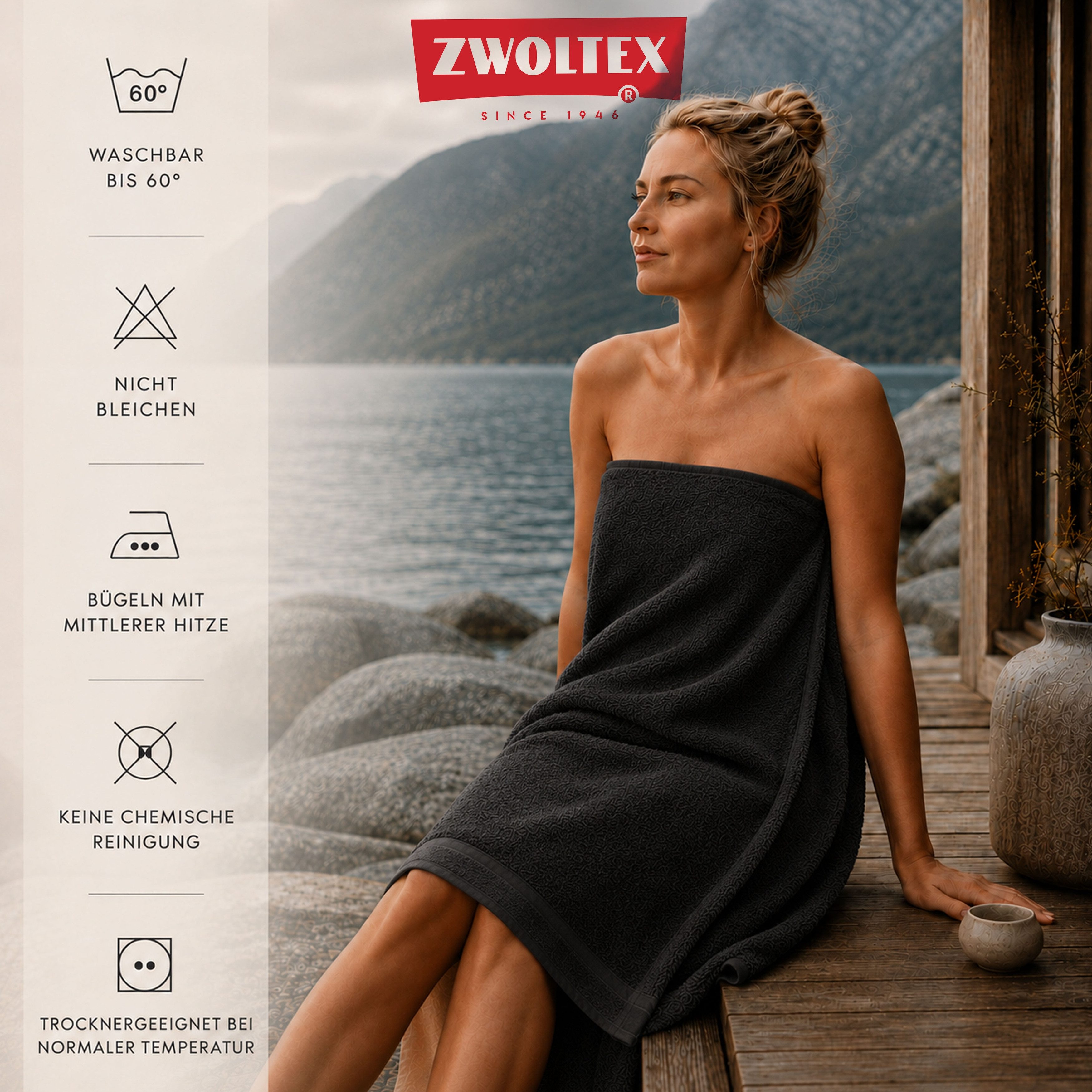 Zwoltex Handtücher Handtuch RUNE Sets - Badetuch - Handtuch - 650Gr./m2