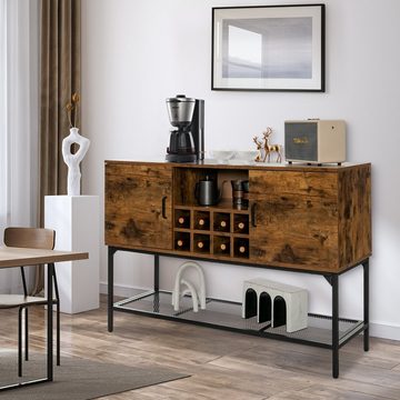 COSTWAY Sideboard, Küchenschrank mit Ablage & Fächern, Holz, 120x40x85cm
