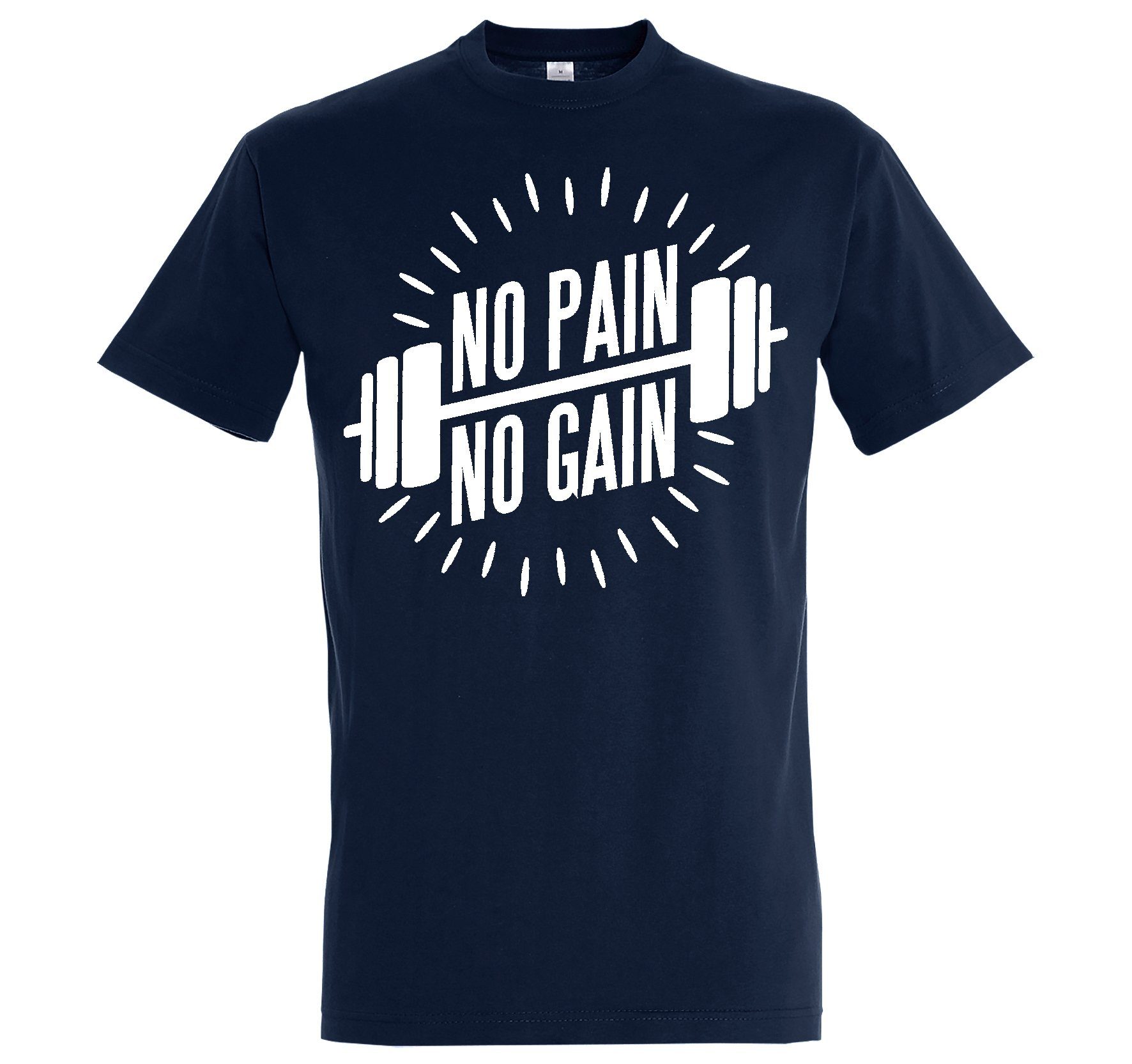 Pain Youth Fitness trendigem No mit Designz No T-Shirt Motiv Shirt Navyblau Herren Gain