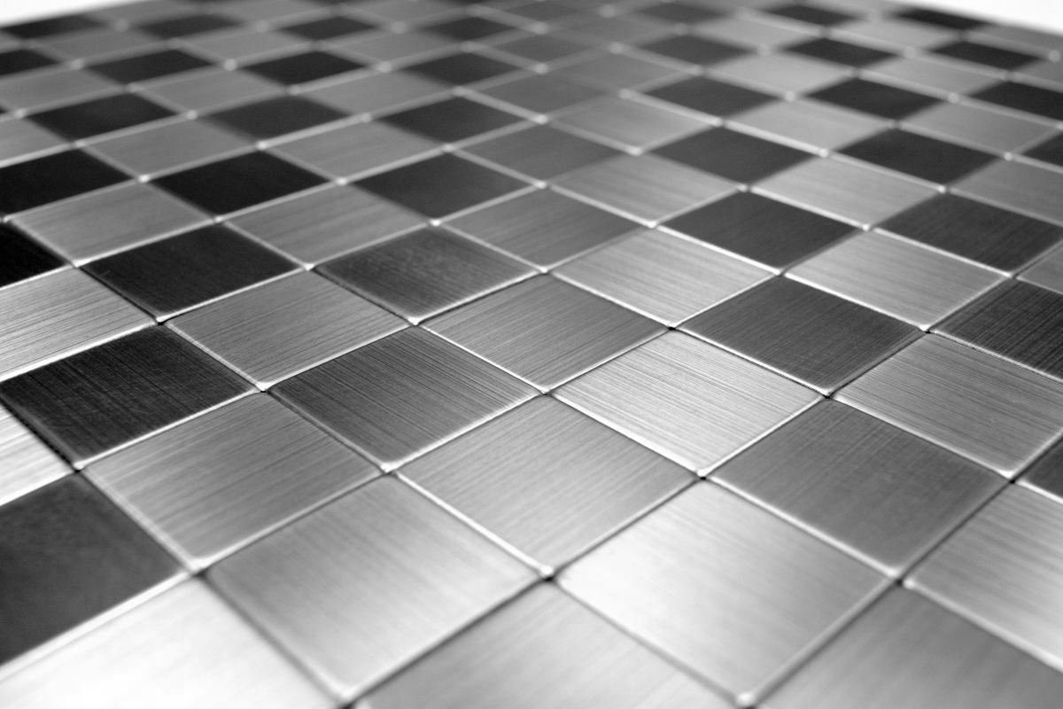 Mosani Wandfliese Selbstklebende Aluminium Metall Mosaikfliese Wanddekoobjekt, Dekorativer DIY Wandverblender