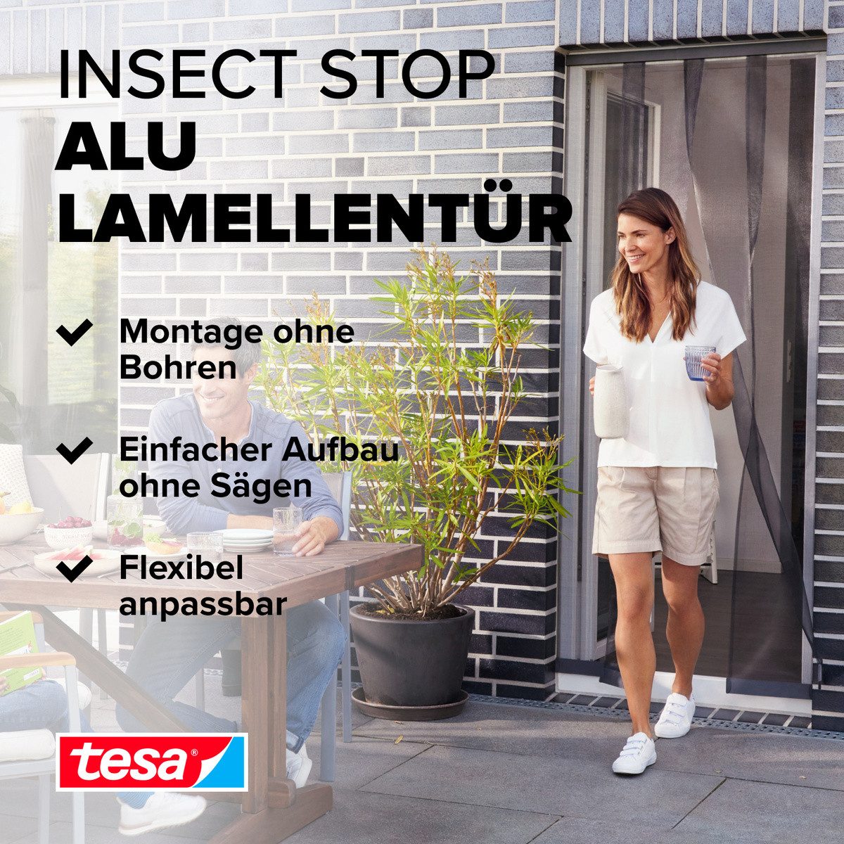 tesa Insektenschutz-Tür Insect Stop ALU Lamellentür teleskopierbar - 0,60m günstig online kaufen
