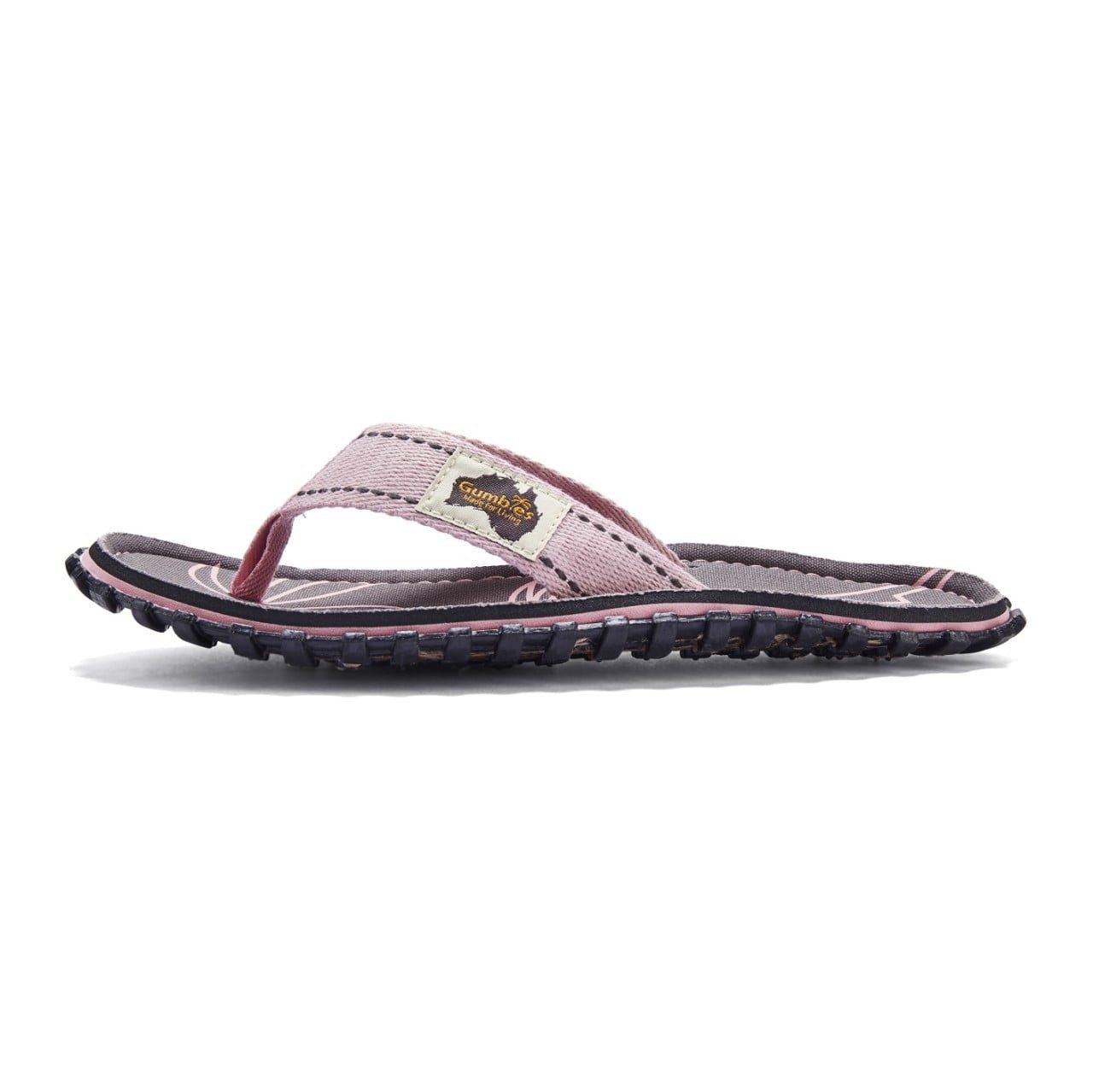 Gumbies Zehensandalen Original Flip Flops Palm Leaf Pink rosa/braun Damen Badeschuh