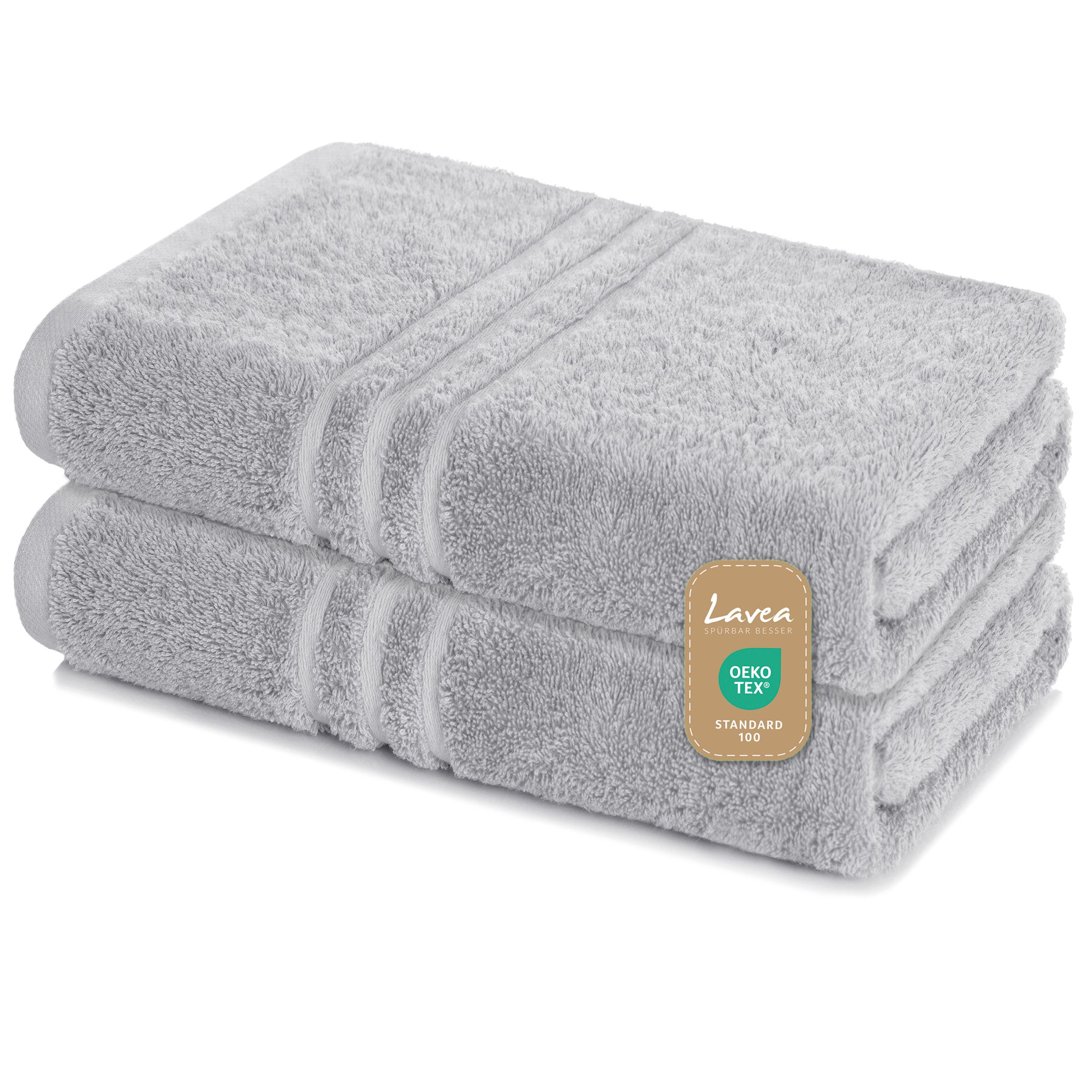 Lavea Saunatuch Set Saunahandtuch 80x200 cm Elena Frottee, Sauna-Handtücher, 100% Baumwolle (Set, 2-St), 500 g/m² Frottier, weich & saugstark, pflegeleicht