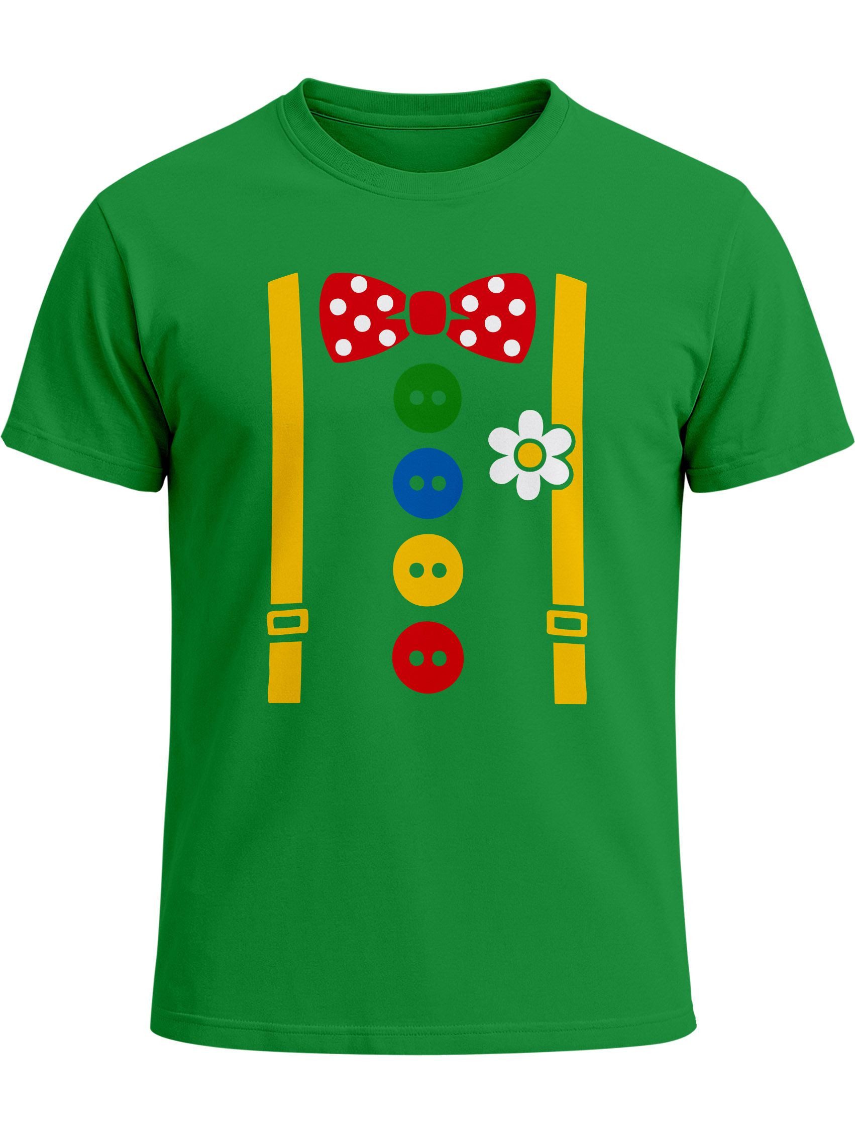 Print-Shirt Herren T-Shirt Clownkostüm Aufdruck Fasching Karneval Ersatz