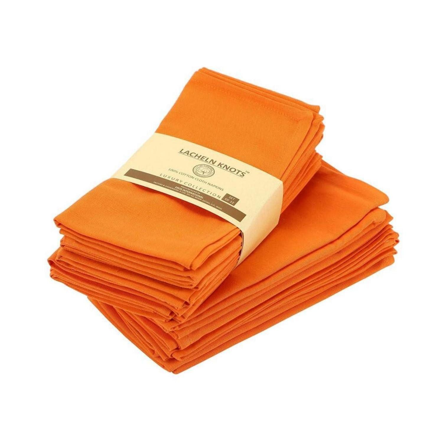LuxusKollektion Stoffserviette 12x Stoffservietten Orange 50x50cm, (12 St)