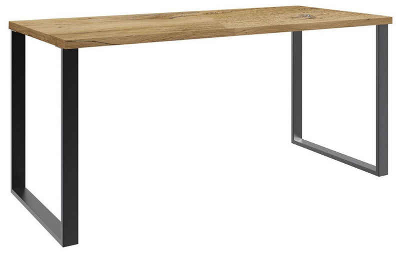 Wimex Schreibtisch Home Desk (Home Desk, 1-St., Schreibtisch), 159x70x75cm Flagstaff Eiche / schwarz